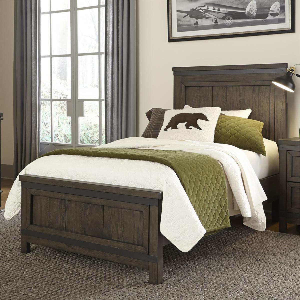 Liberty Furniture Thornwood Hills Twin Panel Bed in Rock Beaten Gray