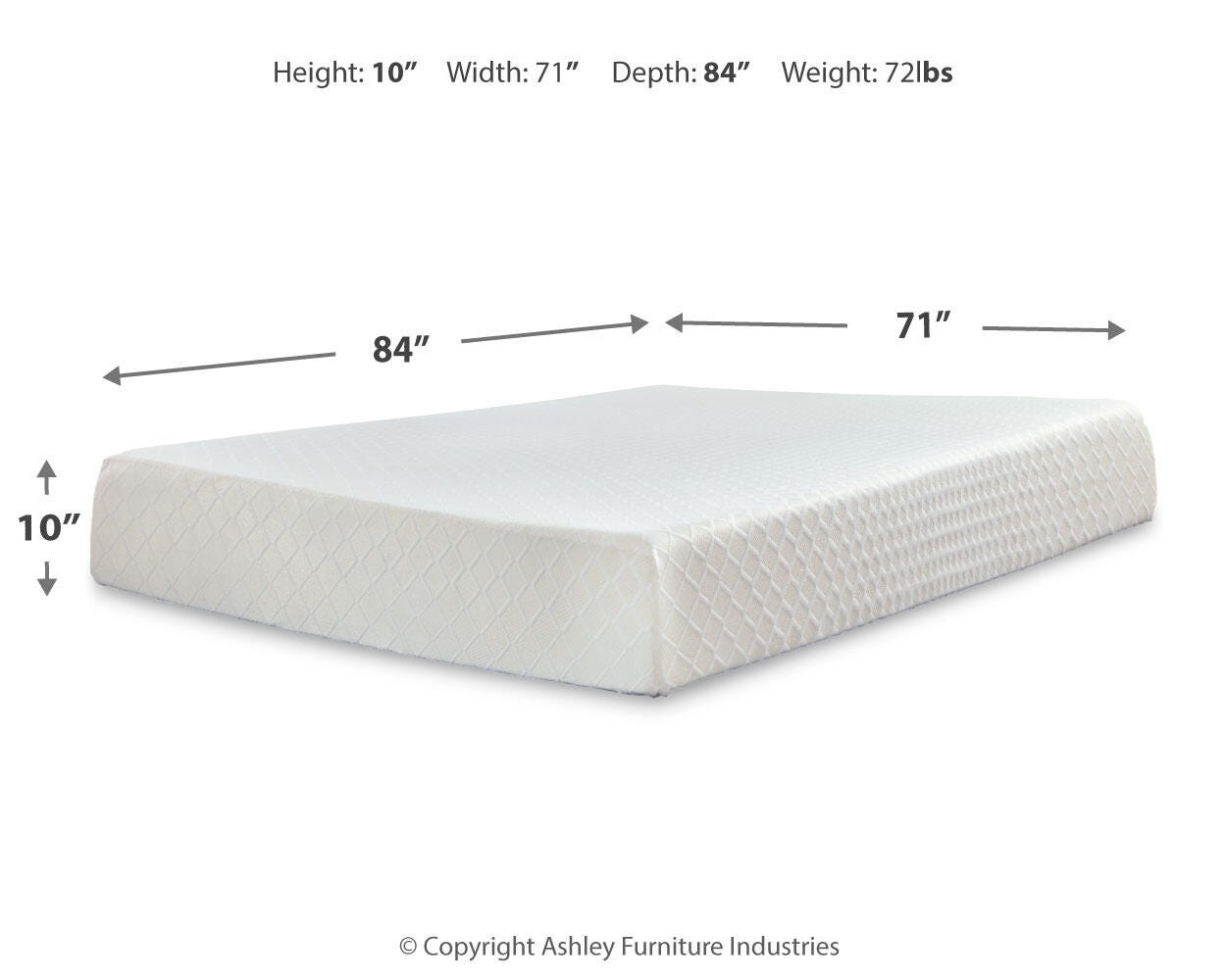 10 Inch Chime Memory Foam Mattress Set - Luxury Home Furniture (MI)