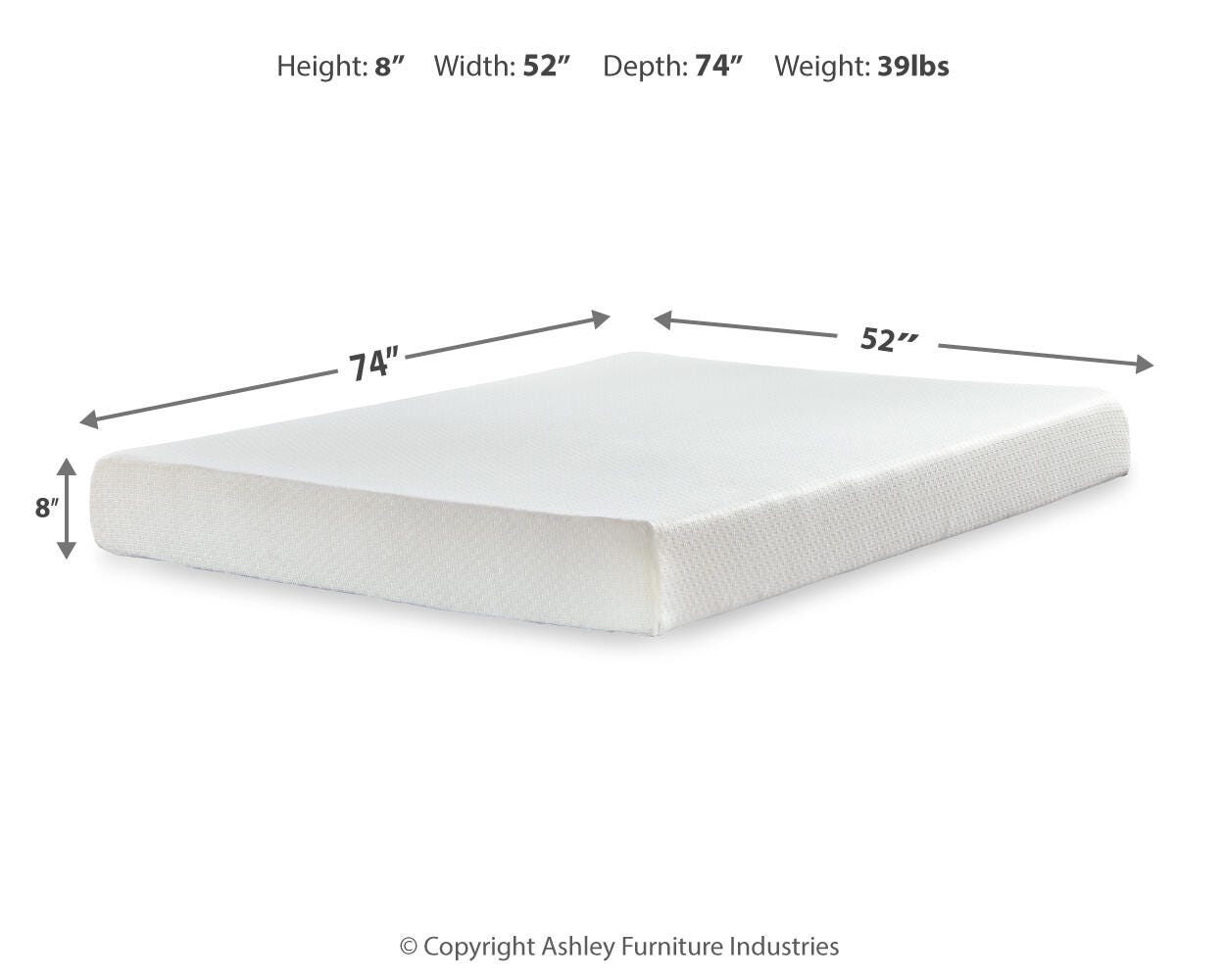 Chime 8 Inch Memory Foam Mattress in a Box - Luxury Home Furniture (MI)