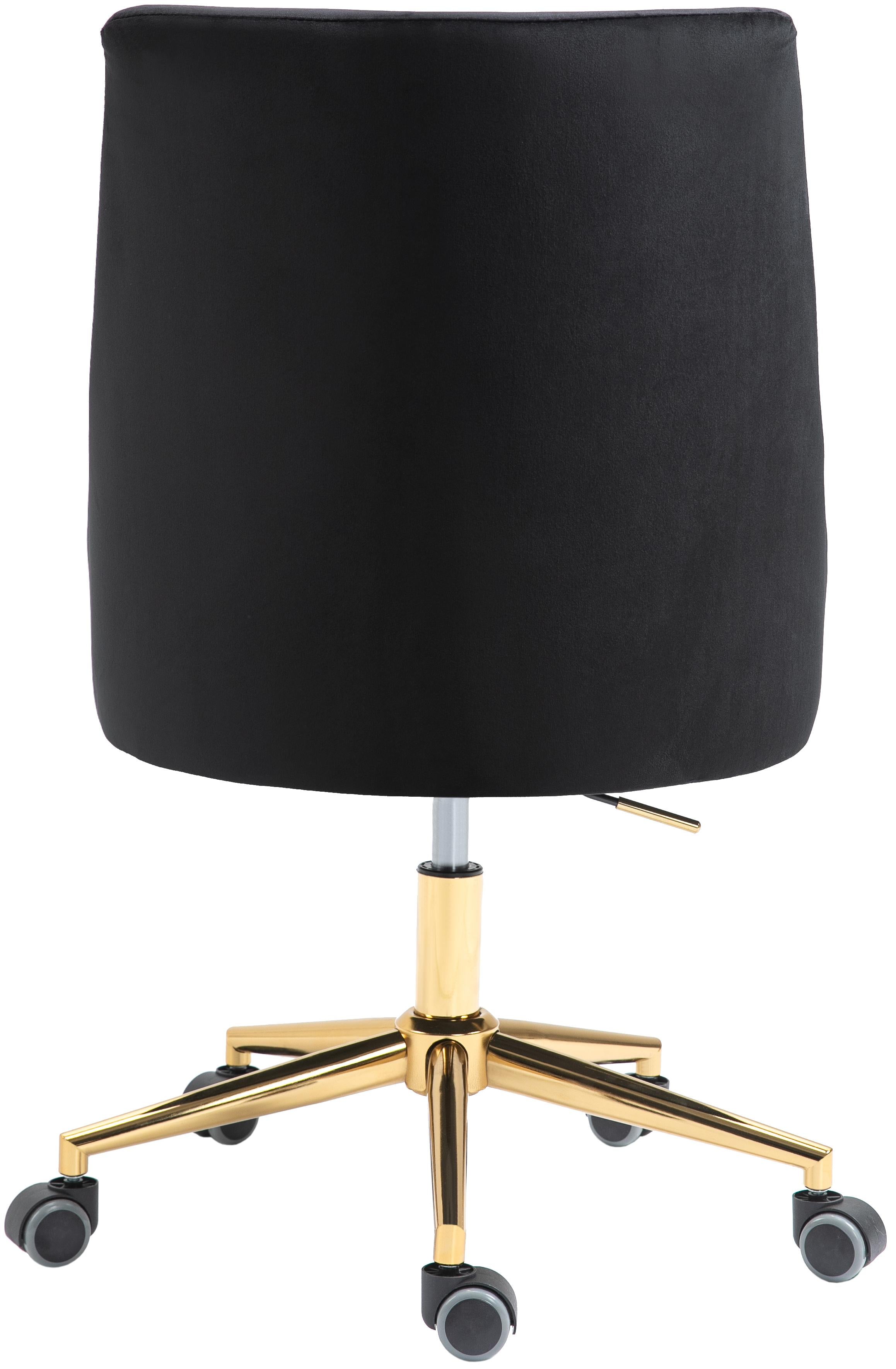 Karina Black Velvet Office Chair - Luxury Home Furniture (MI)
