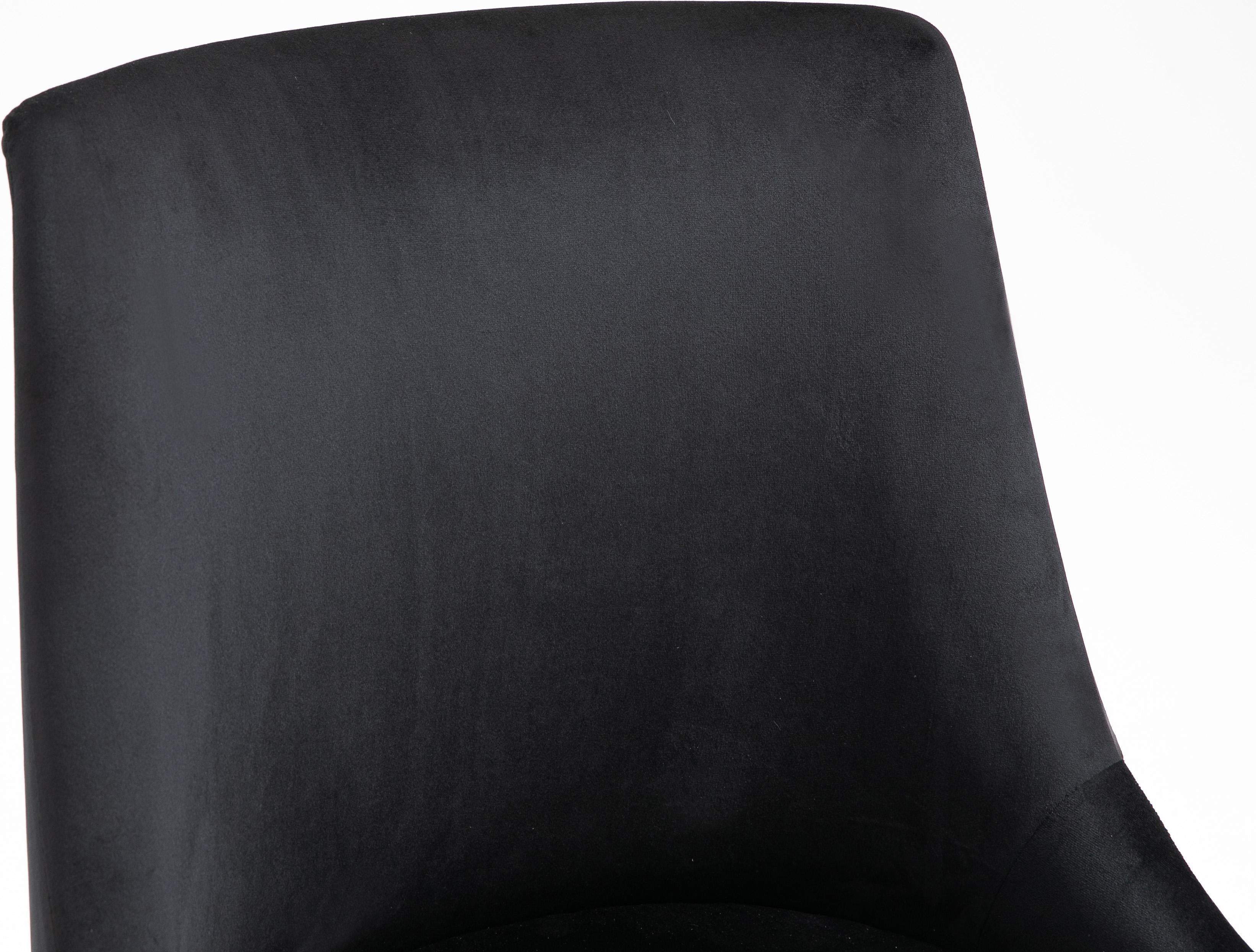 Karina Black Velvet Office Chair - Luxury Home Furniture (MI)