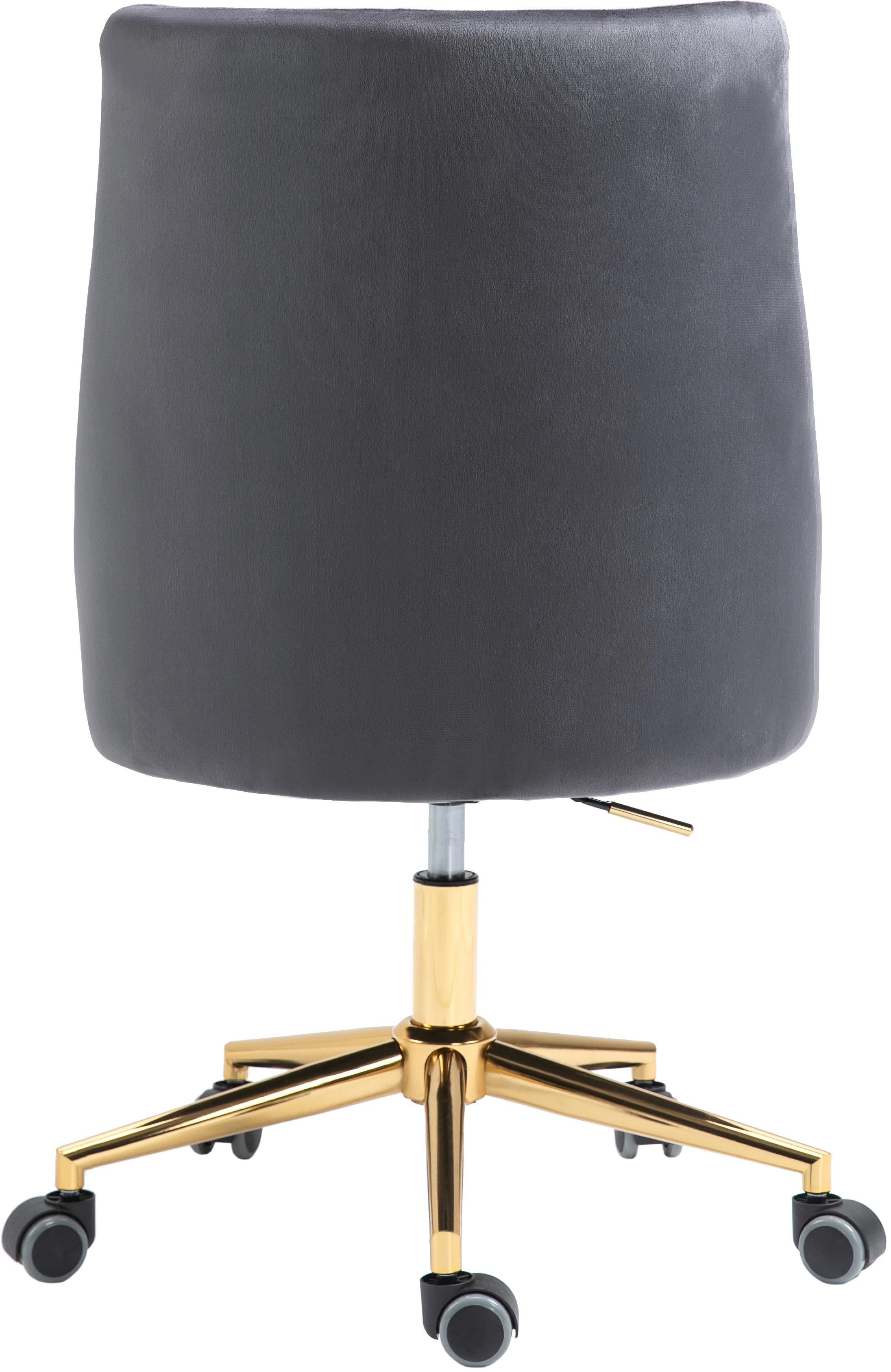 Karina Grey Velvet Office Chair - Luxury Home Furniture (MI)