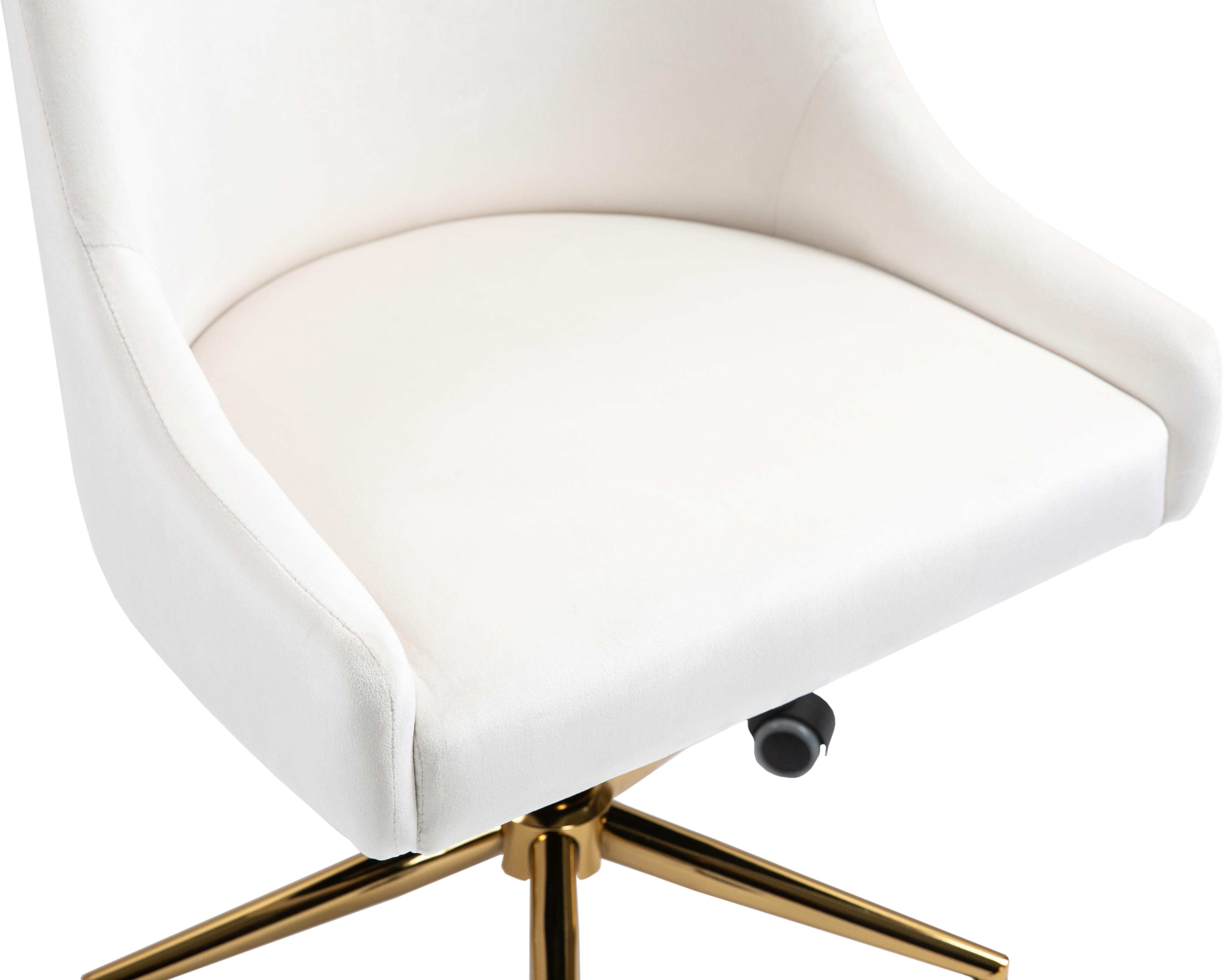 Karina Cream Velvet Office Chair - Luxury Home Furniture (MI)