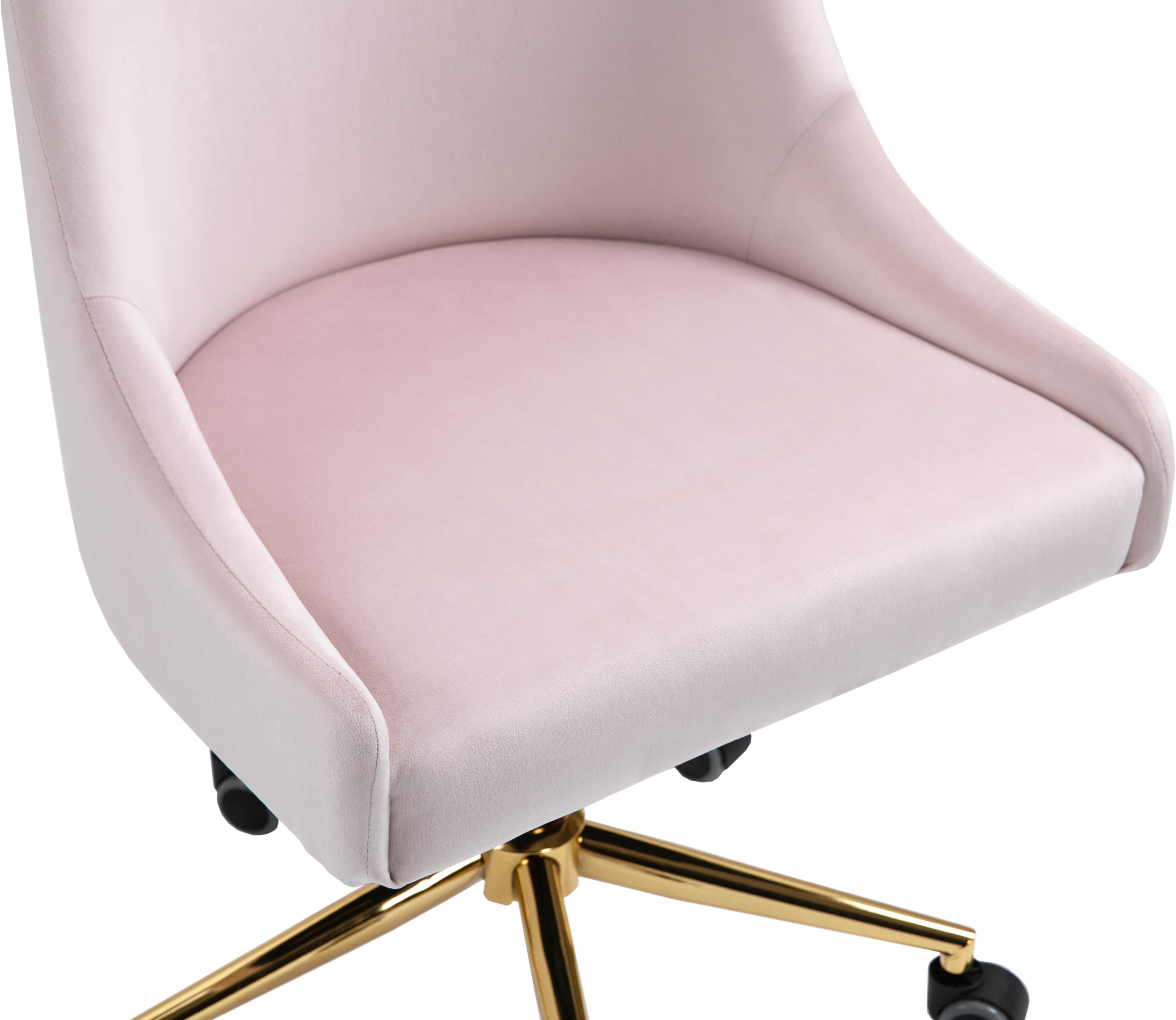 Karina Pink Velvet Office Chair - Luxury Home Furniture (MI)