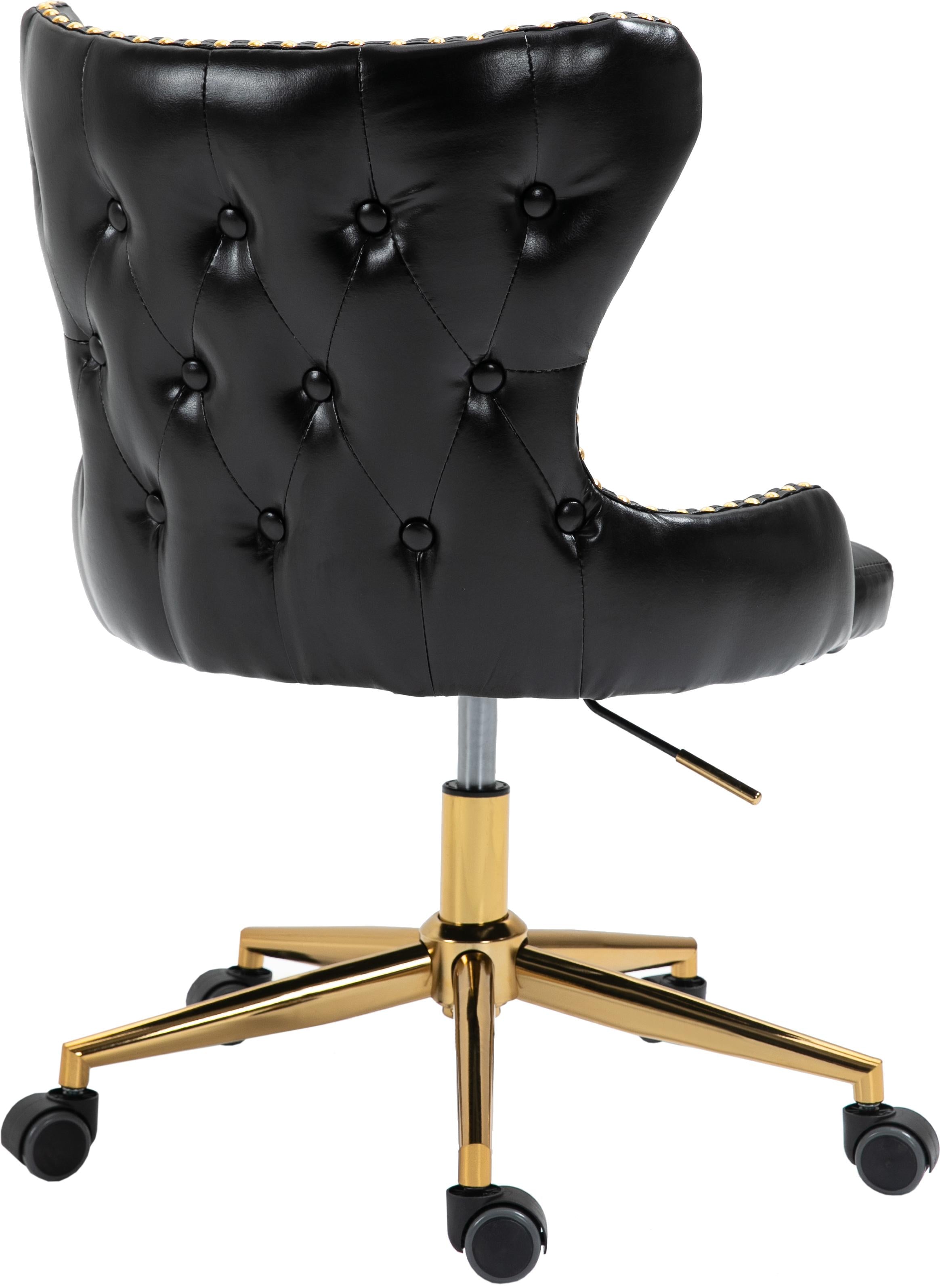 Hendrix Black Faux Leather Office Chair - Luxury Home Furniture (MI)