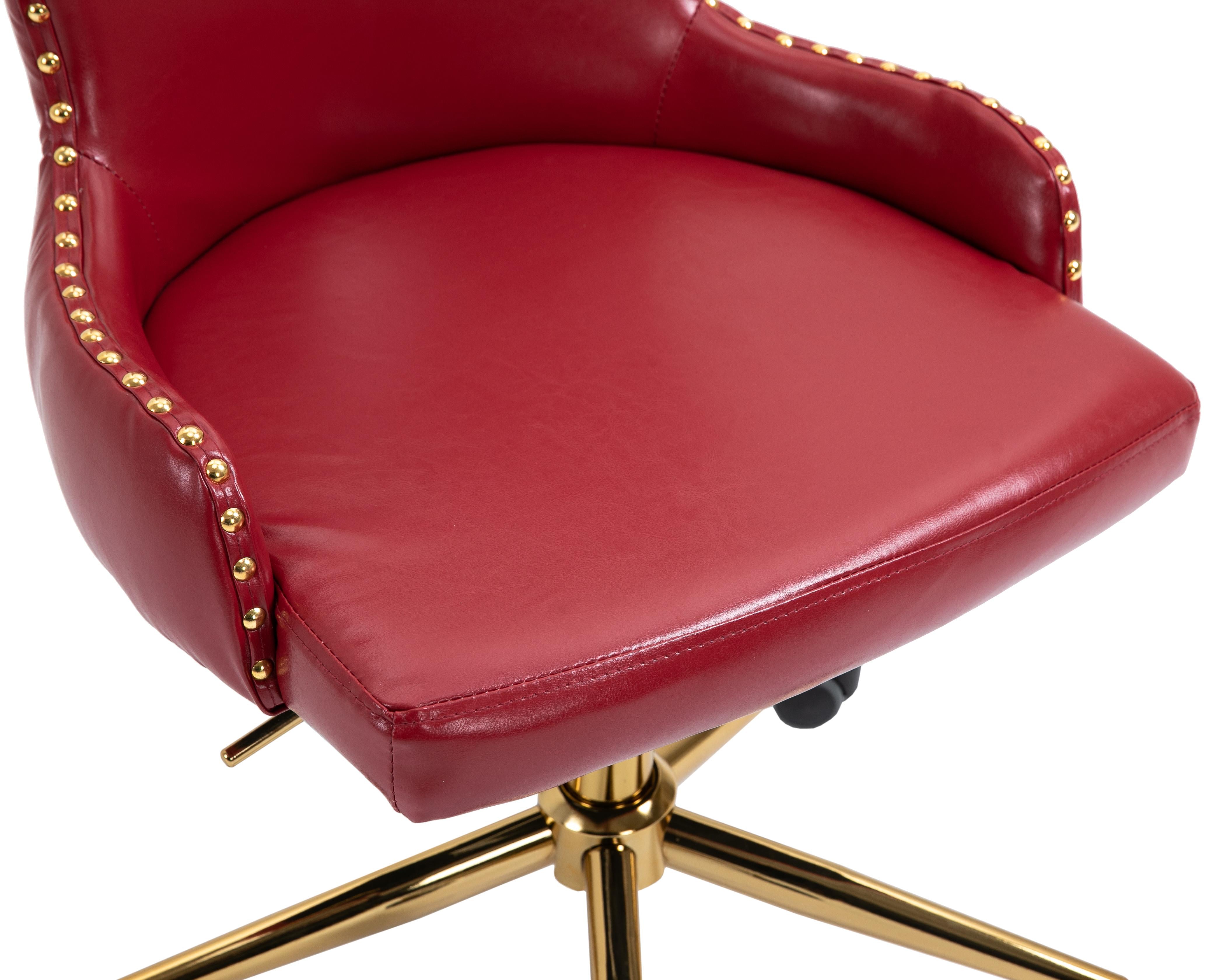 Hendrix Red Faux Leather Office Chair - Luxury Home Furniture (MI)