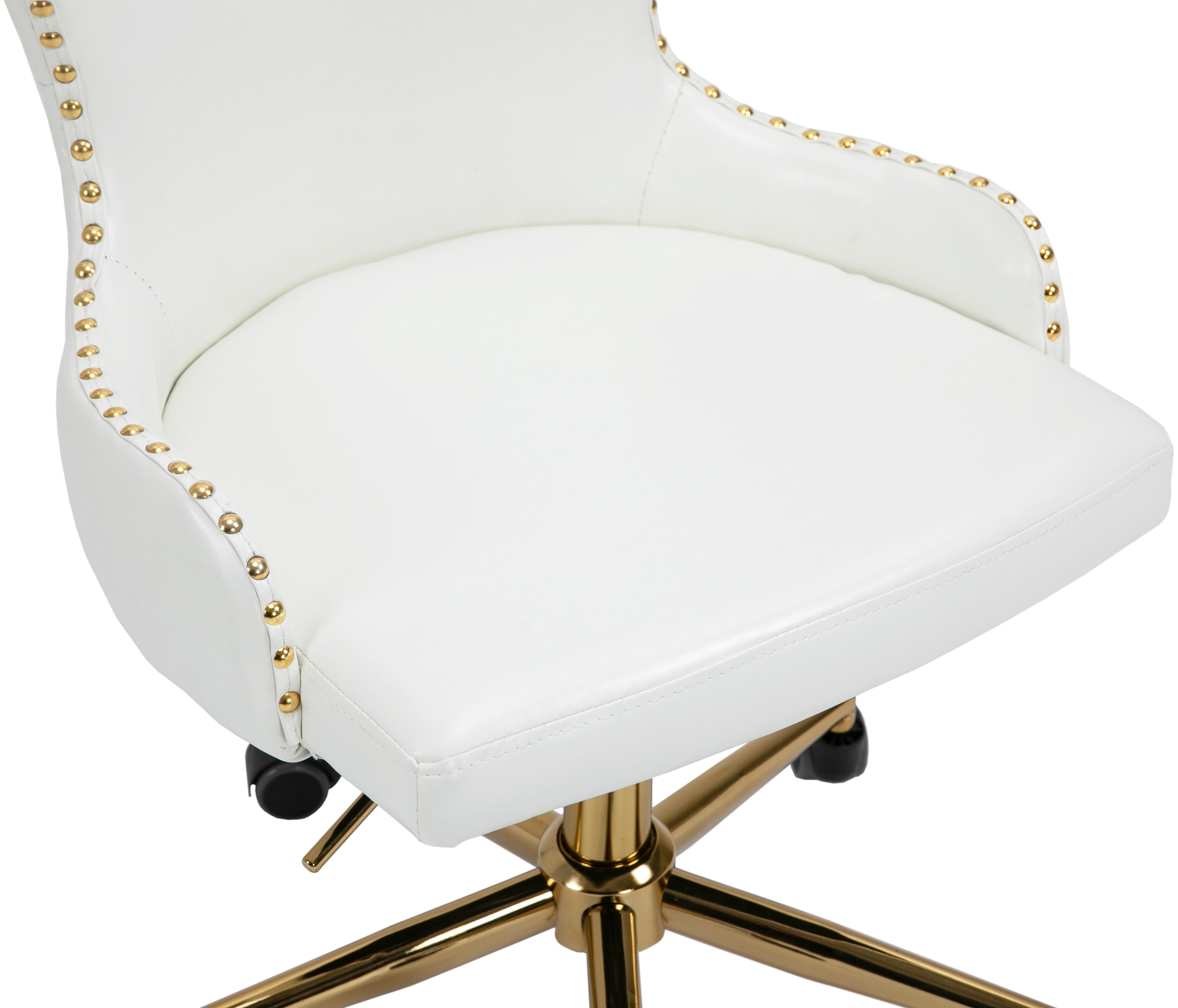 Hendrix White Faux Leather Office Chair - Luxury Home Furniture (MI)