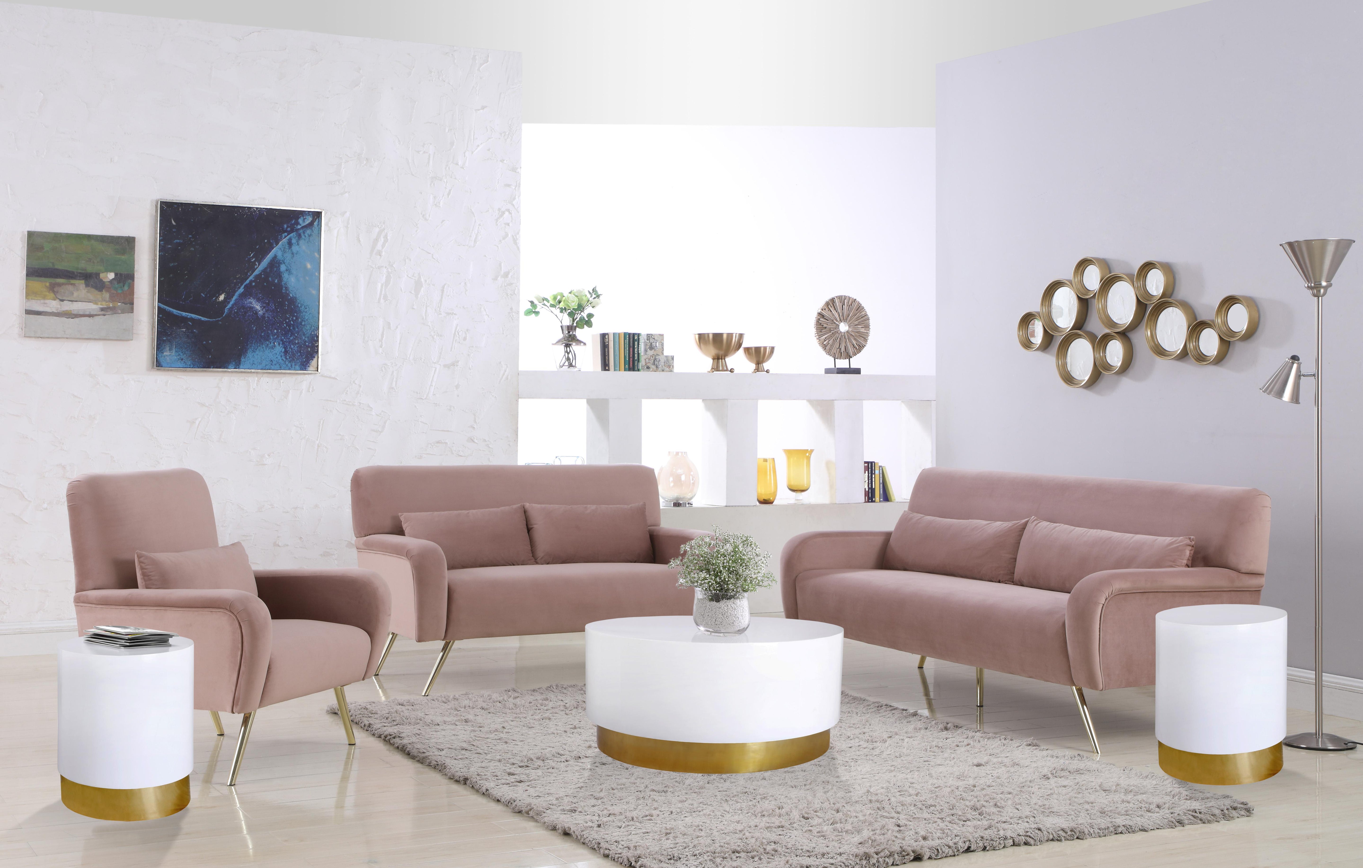 Deco White/Gold End Table - Luxury Home Furniture (MI)