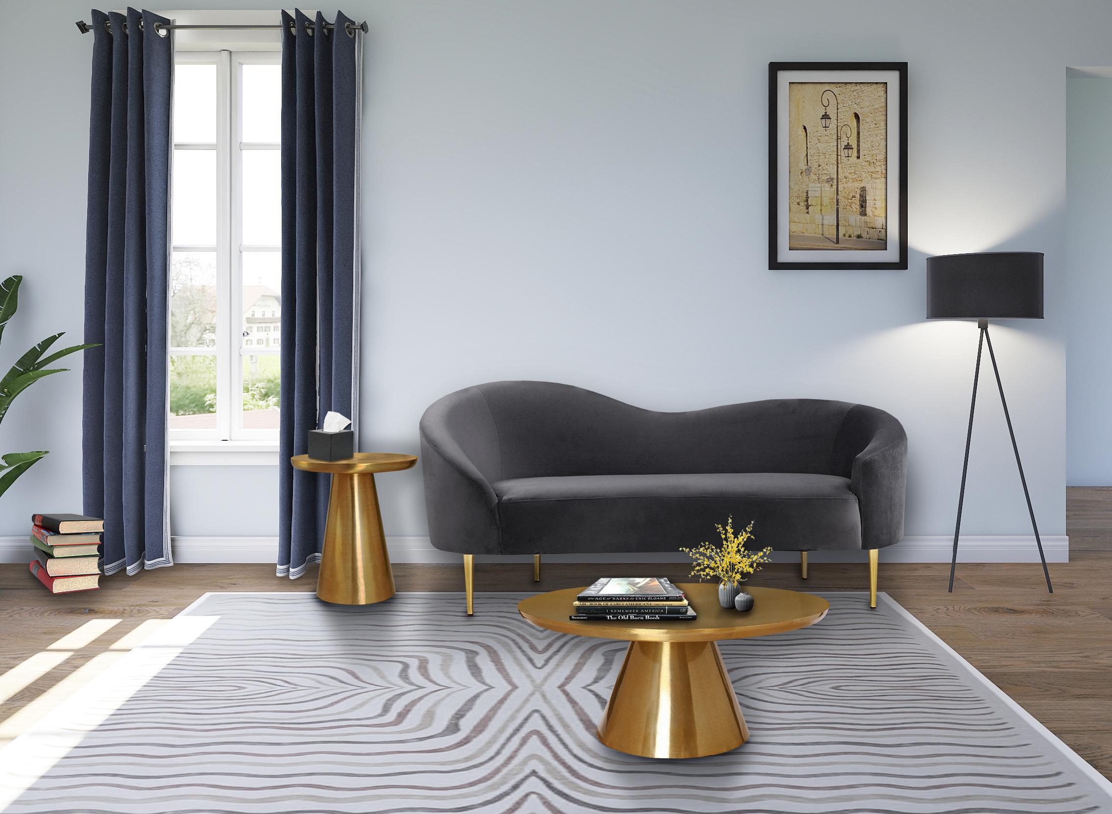 Martini Brushed Gold End Table - Luxury Home Furniture (MI)