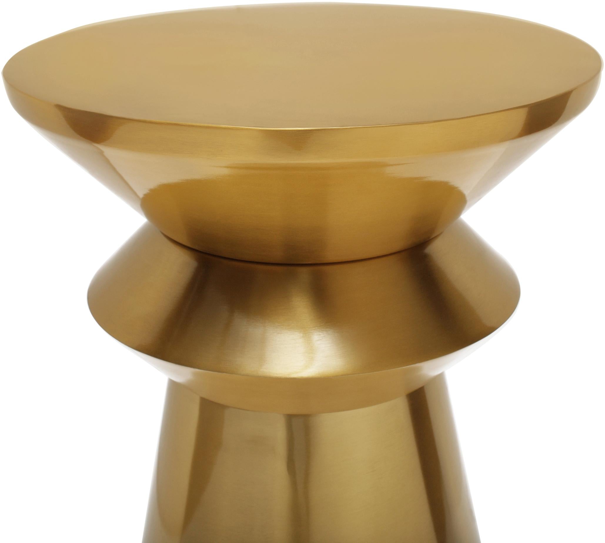 Jai Brushed Gold End Table - Luxury Home Furniture (MI)
