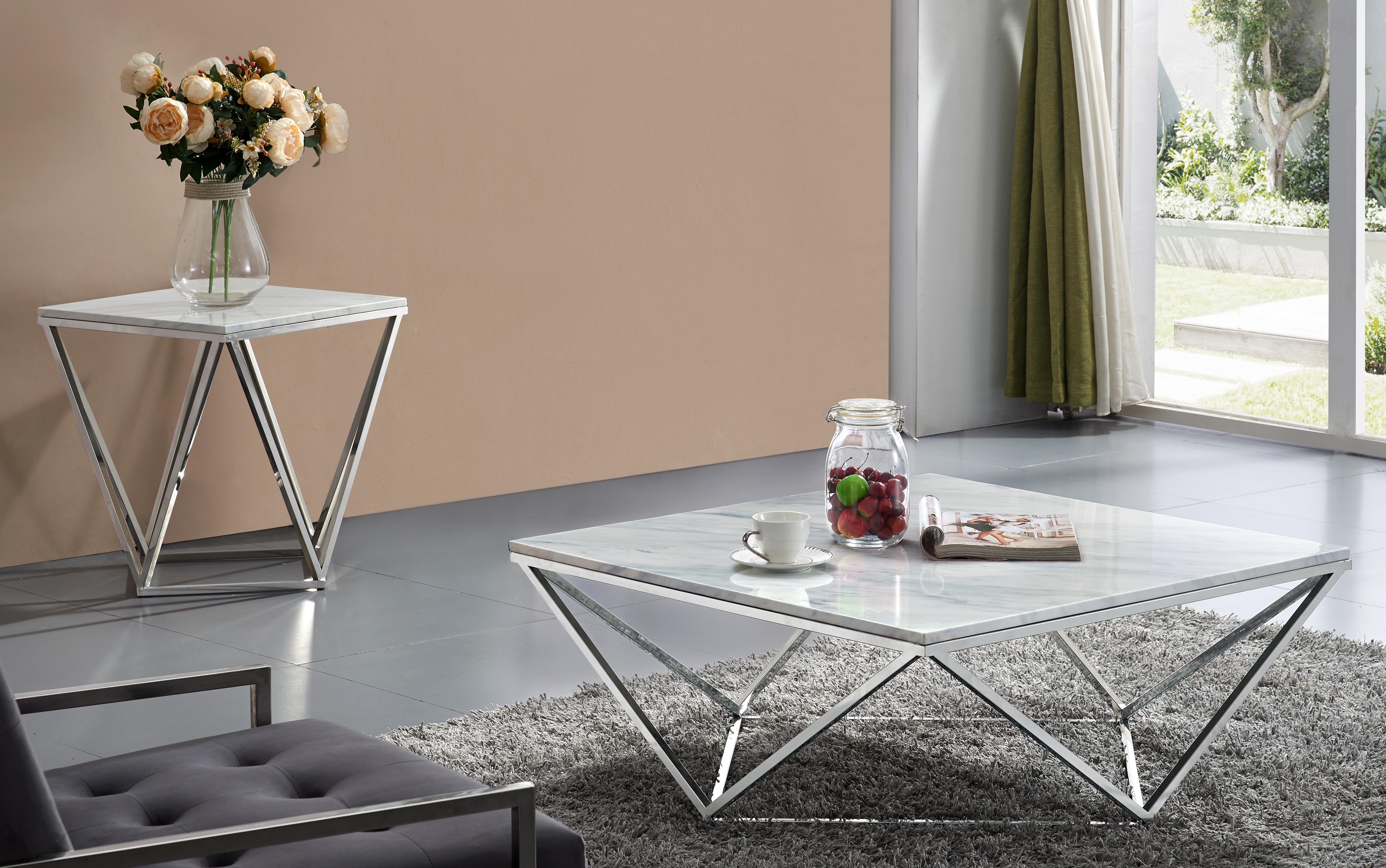 Skyler Chrome End Table