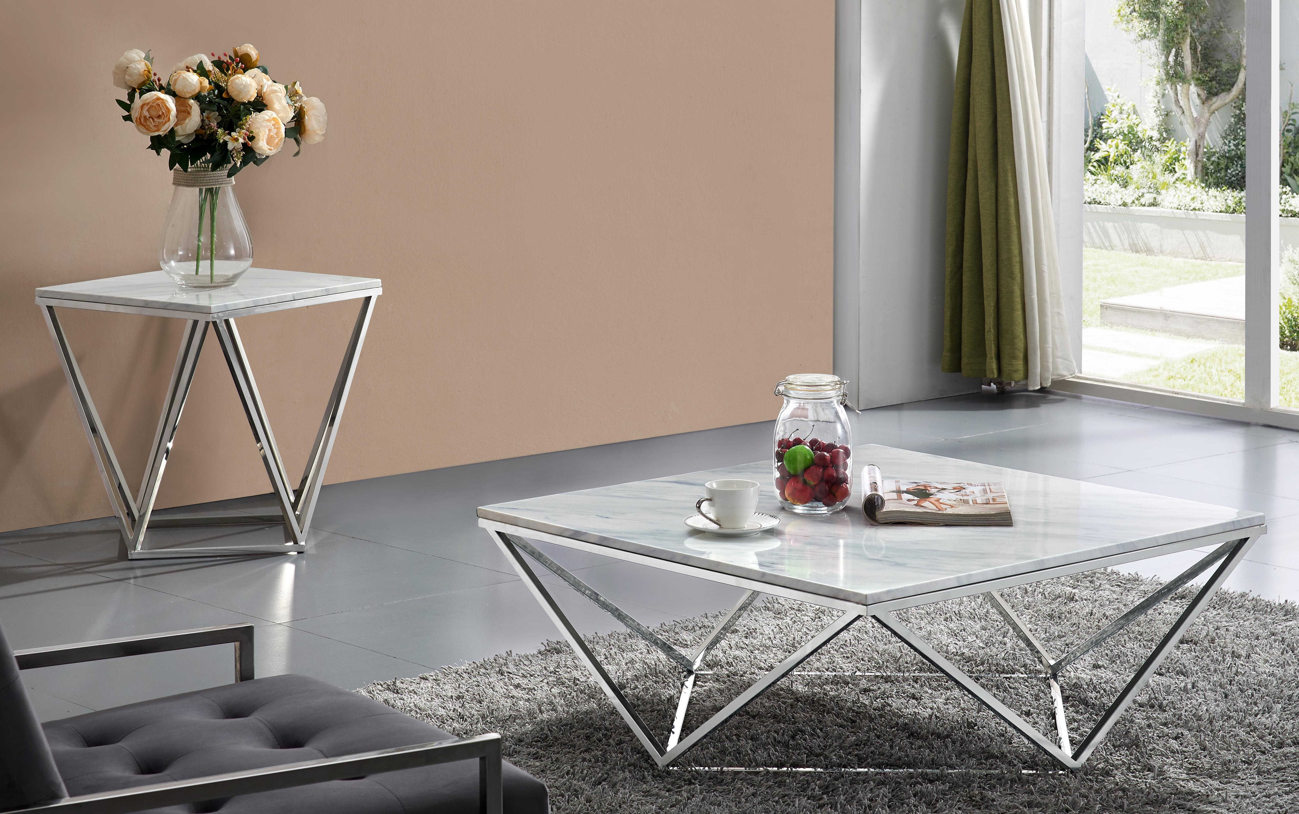 Skyler Chrome End Table - Luxury Home Furniture (MI)