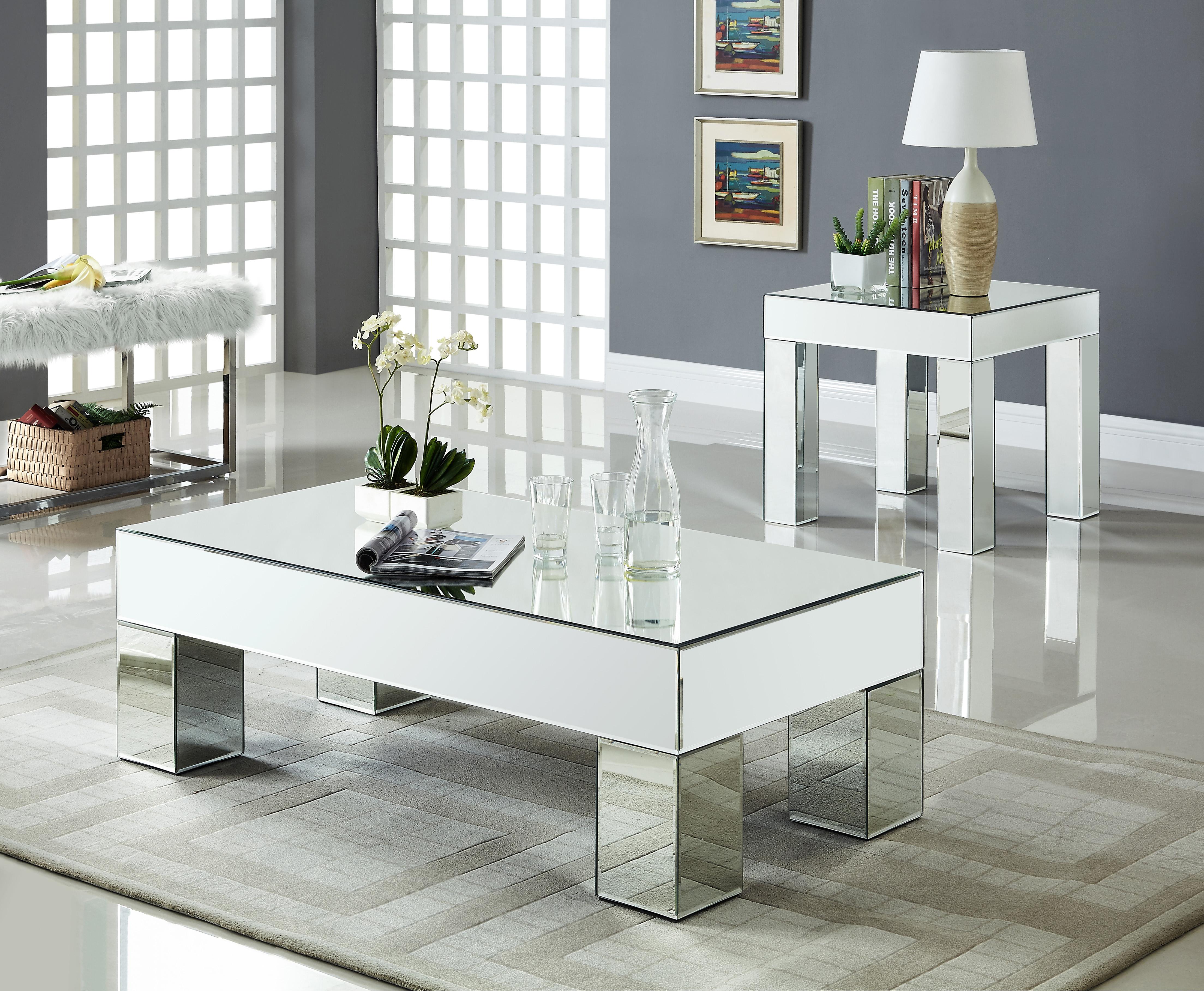 Lainy Mirrored End Table - Luxury Home Furniture (MI)