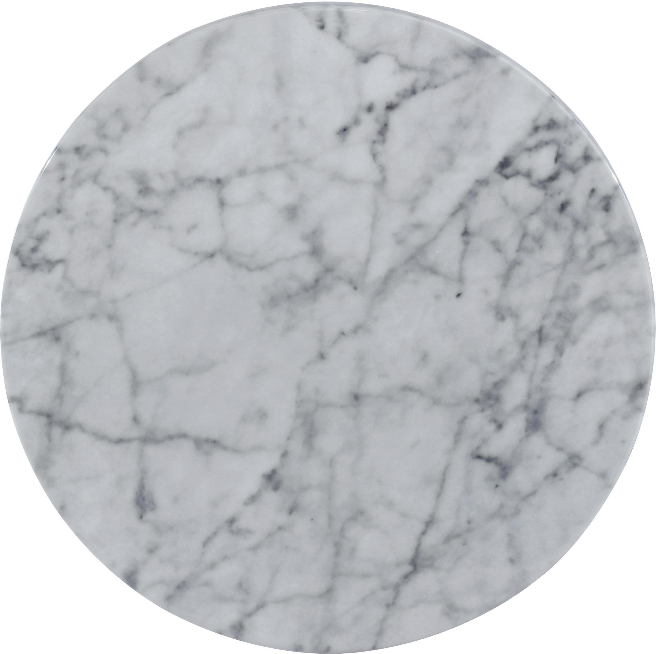 Omni White Faux Marble End Table - Luxury Home Furniture (MI)