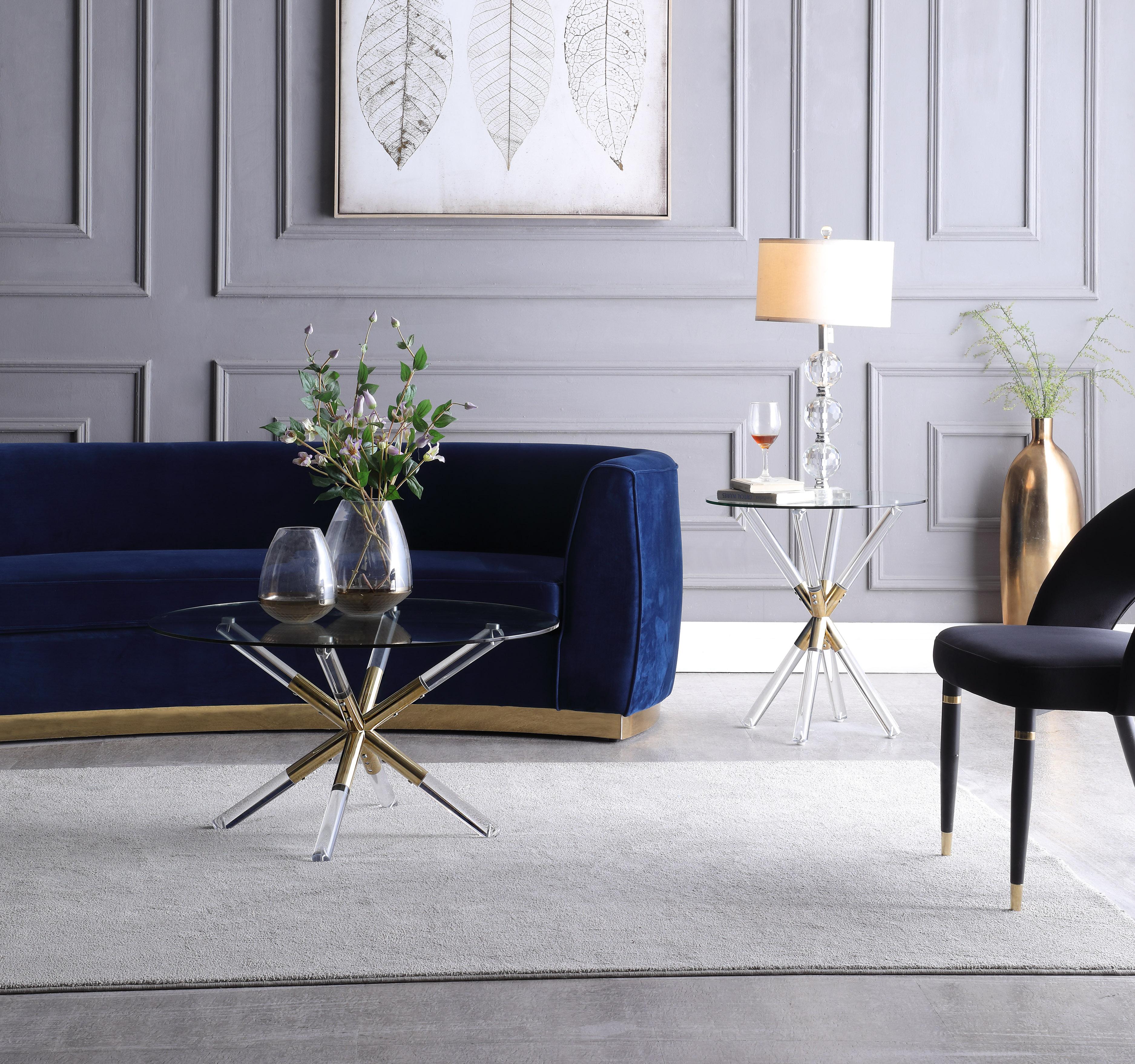Mercury Acrylic/Gold Coffee Table - Luxury Home Furniture (MI)