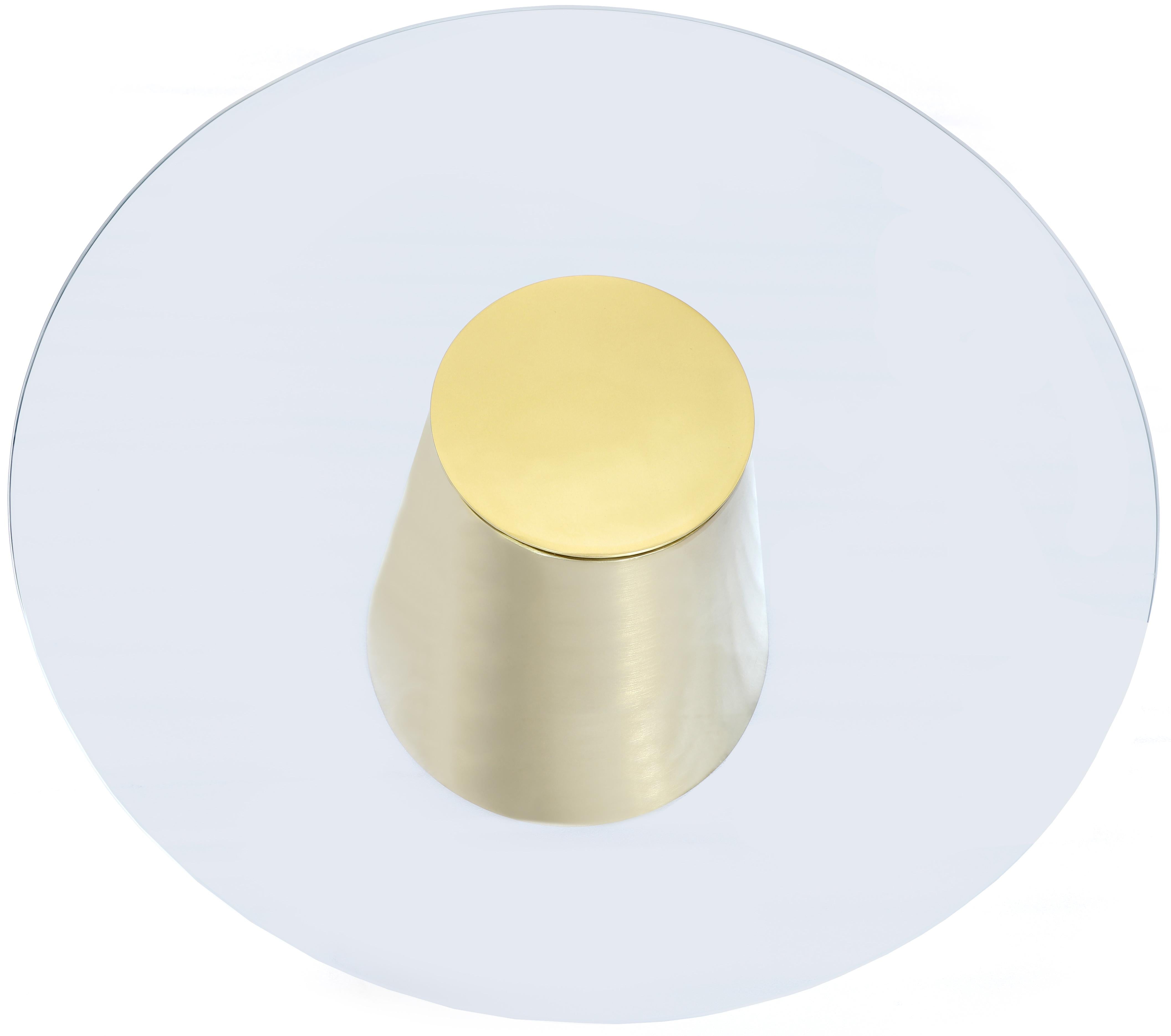 Glassimo Brushed Gold End Table - Luxury Home Furniture (MI)