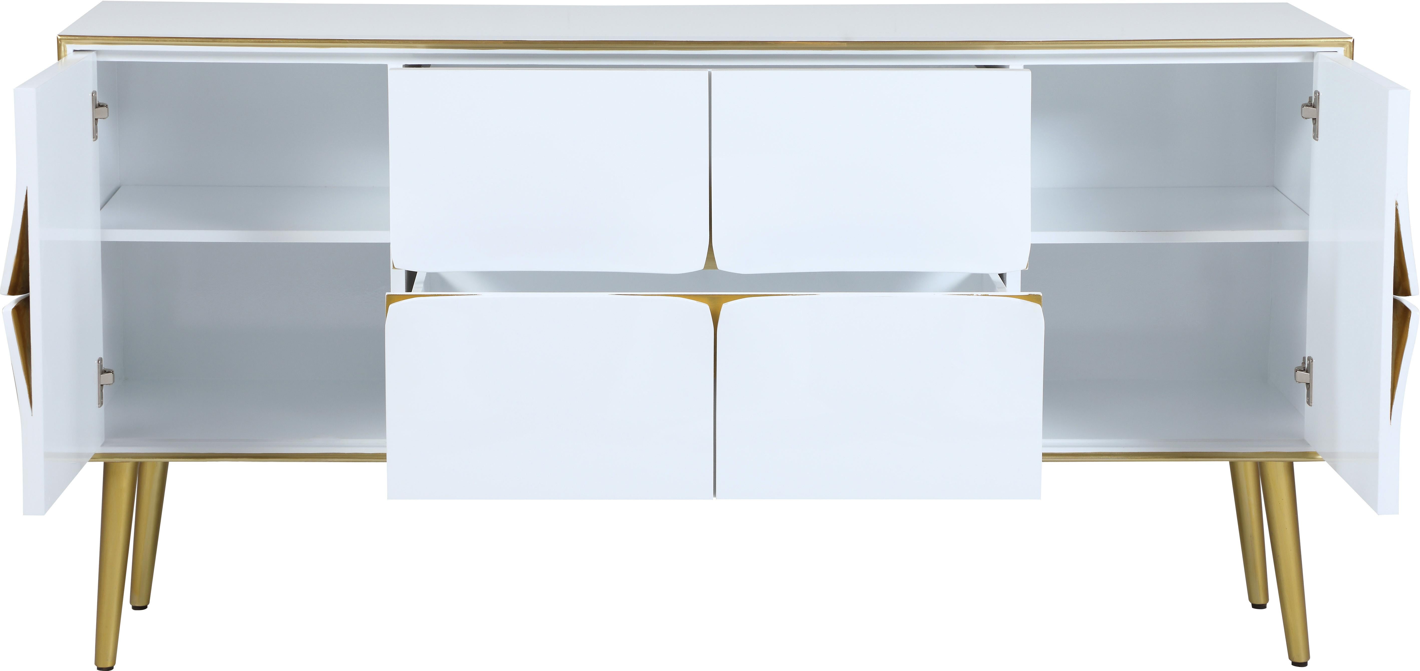 Pop White / Gold Sideboard/Buffet - Luxury Home Furniture (MI)