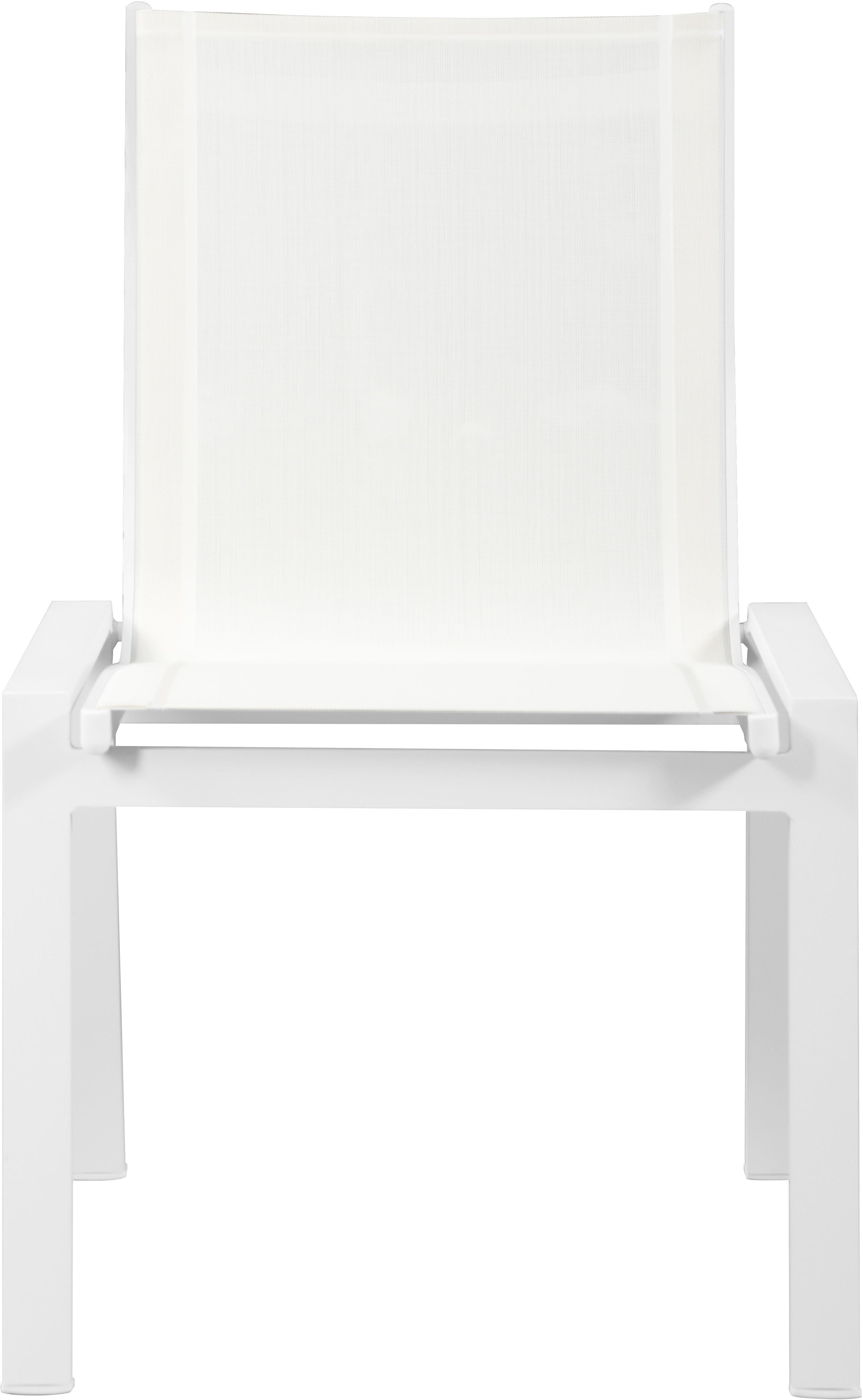Nizuc White Mesh Waterproof Fabric Outdoor Patio Aluminum Mesh Dining Chair - Luxury Home Furniture (MI)