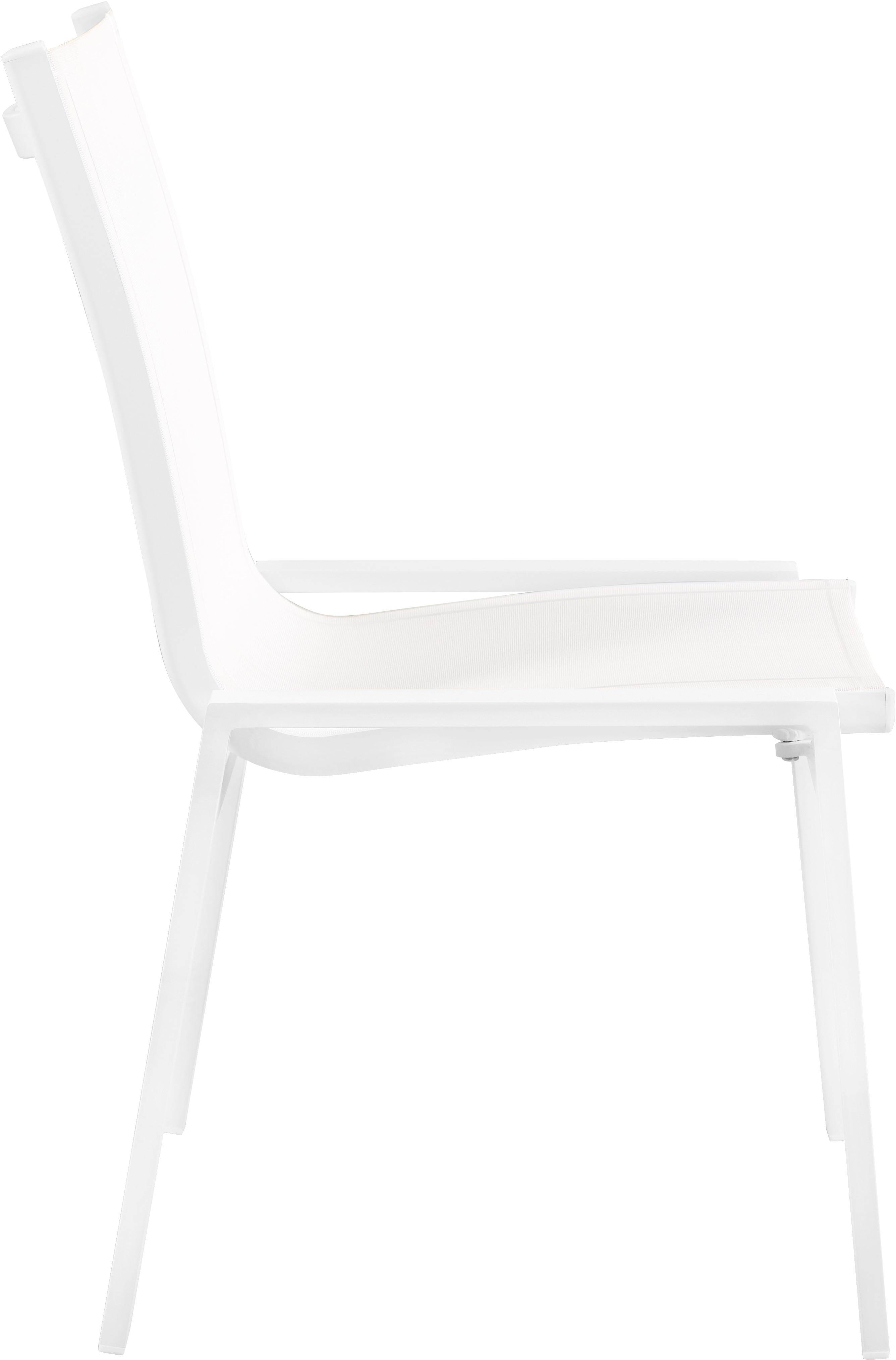 Nizuc White Mesh Waterproof Fabric Outdoor Patio Aluminum Mesh Dining Chair - Luxury Home Furniture (MI)
