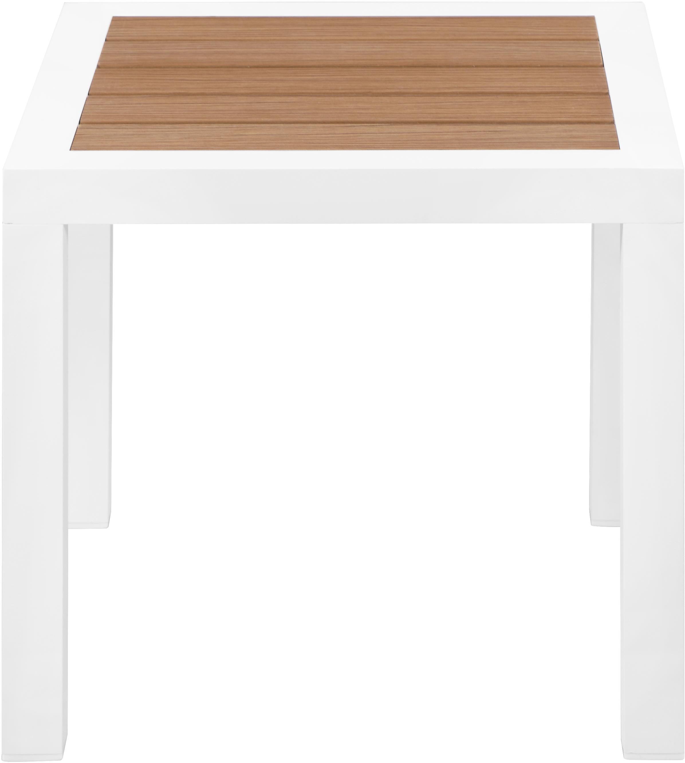 Nizuc Brown manufactured wood Outdoor Patio Aluminum End Table - Luxury Home Furniture (MI)