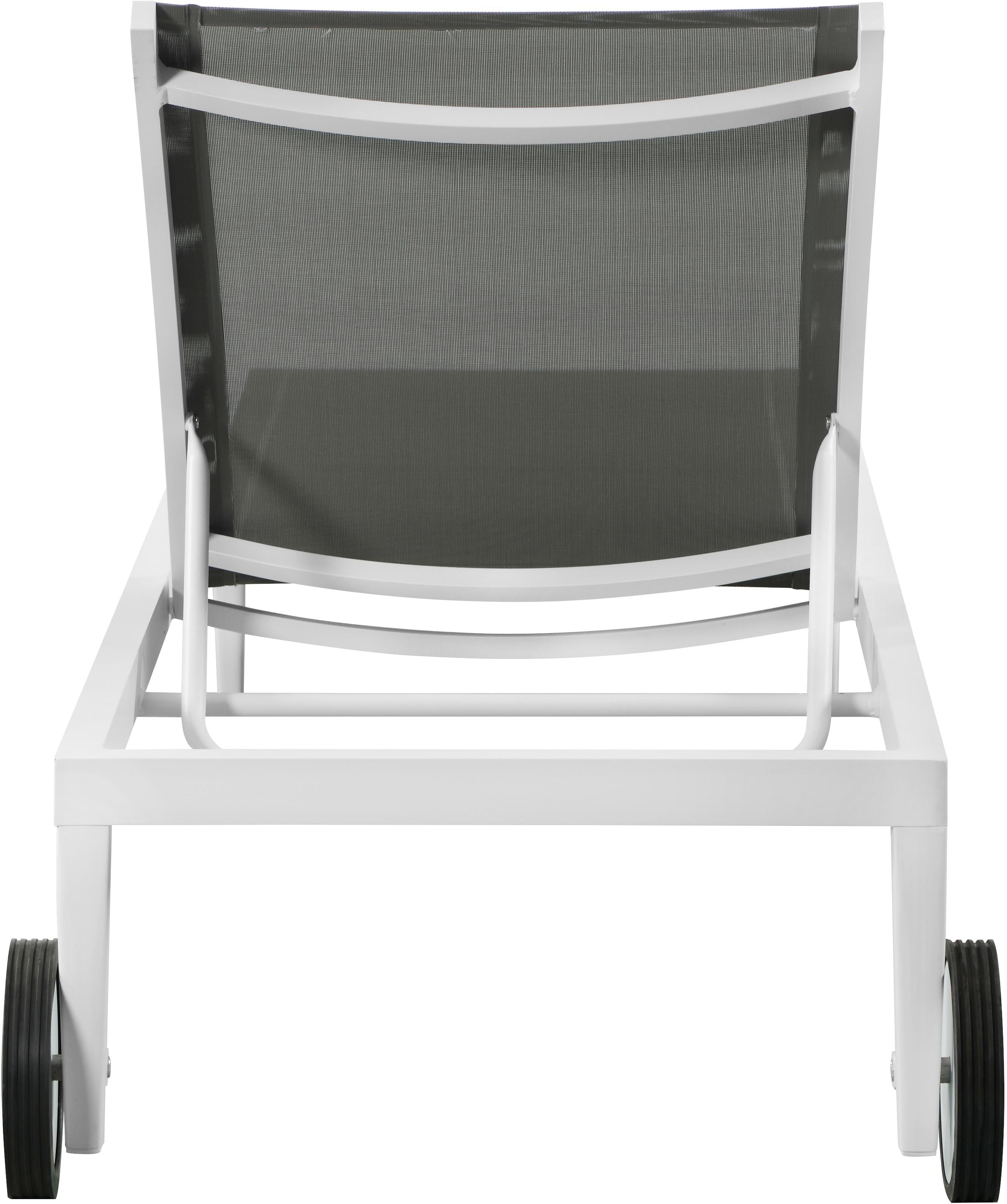 Nizuc Grey Mesh Waterproof Fabric Outdoor Patio Aluminum Mesh Chaise Lounge Chair