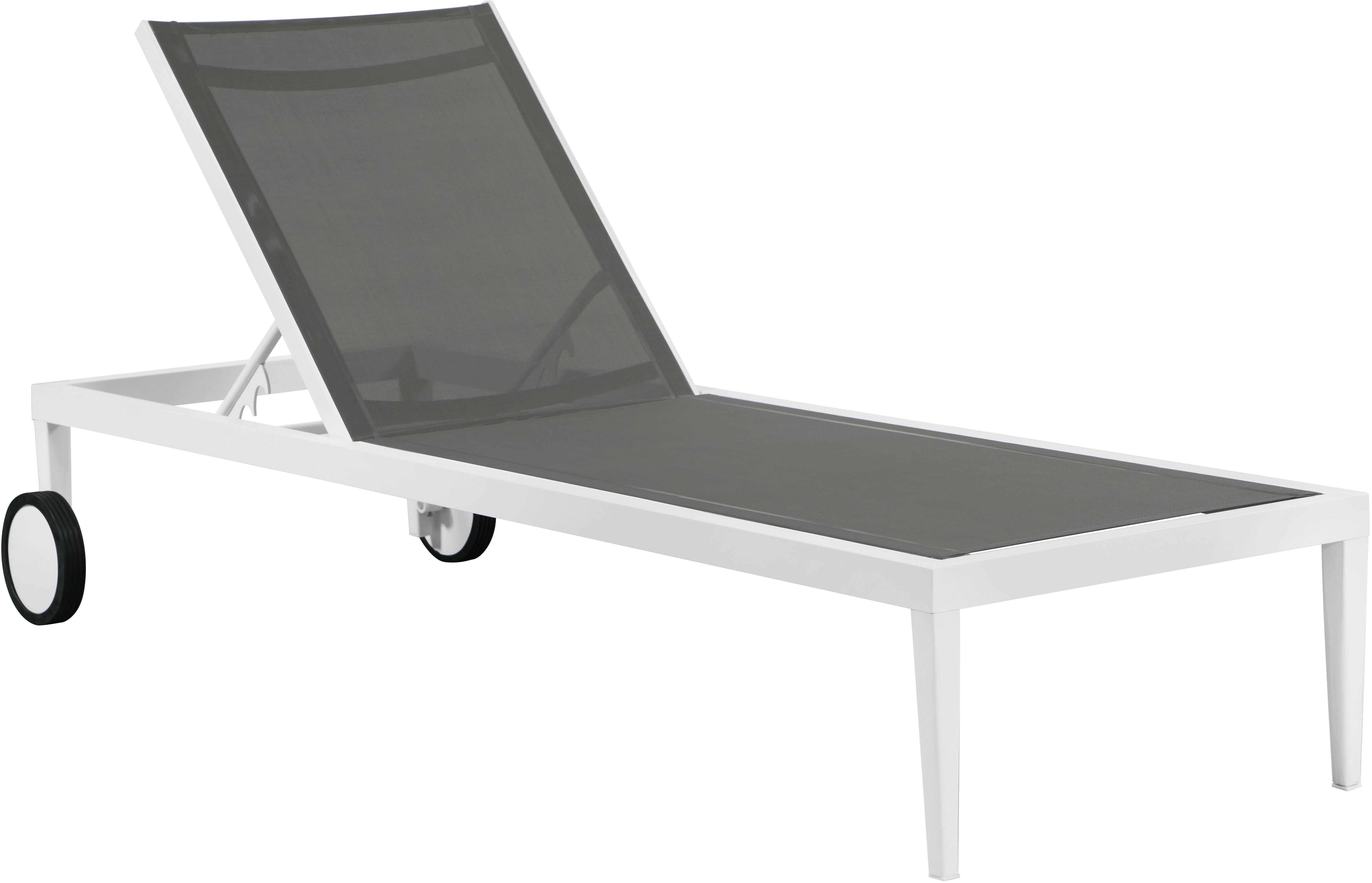 Nizuc Grey Mesh Waterproof Fabric Outdoor Patio Aluminum Mesh Chaise Lounge Chair image