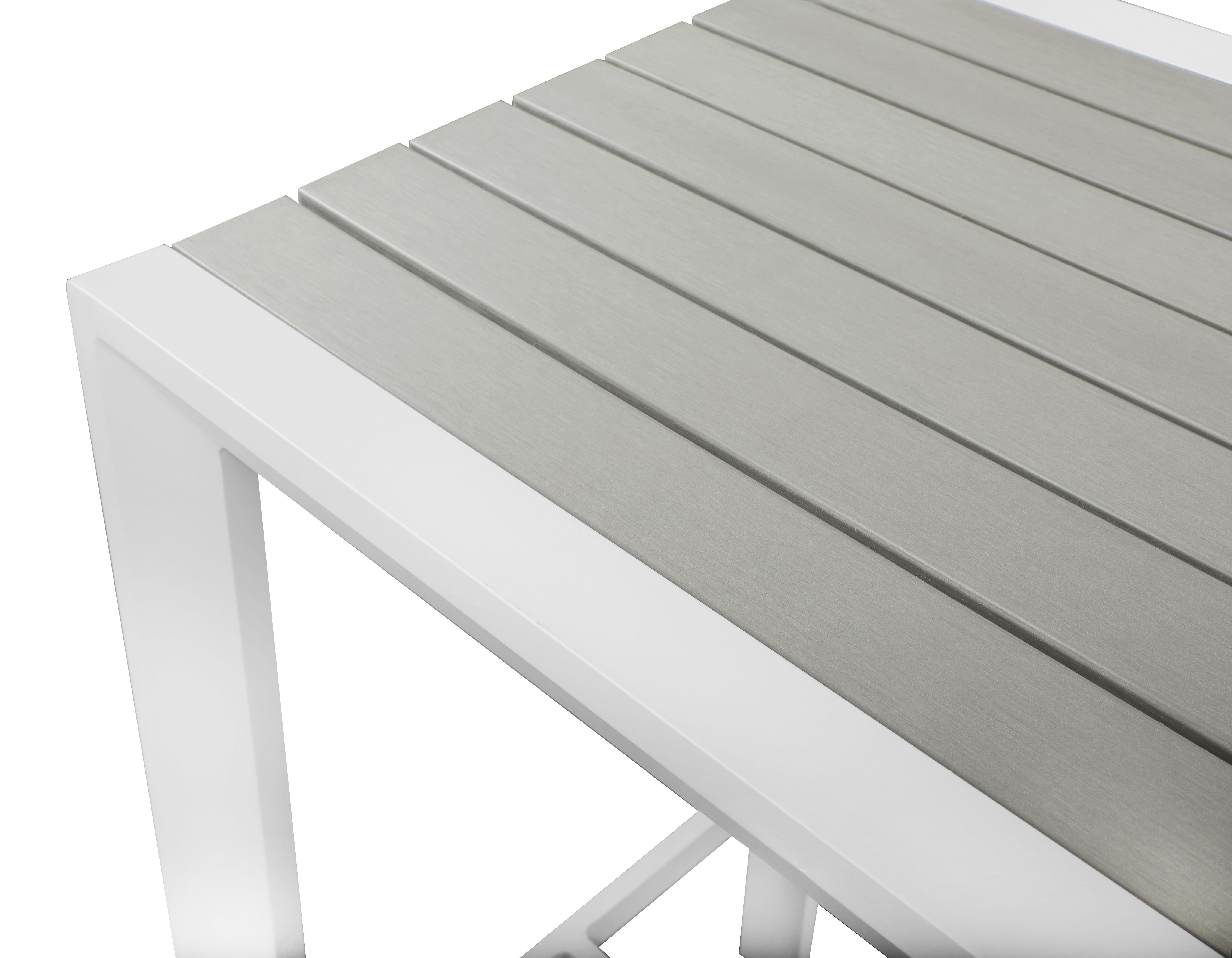 Nizuc Grey manufactured wood Outdoor Patio Aluminum Rectangle Bar Table - Luxury Home Furniture (MI)