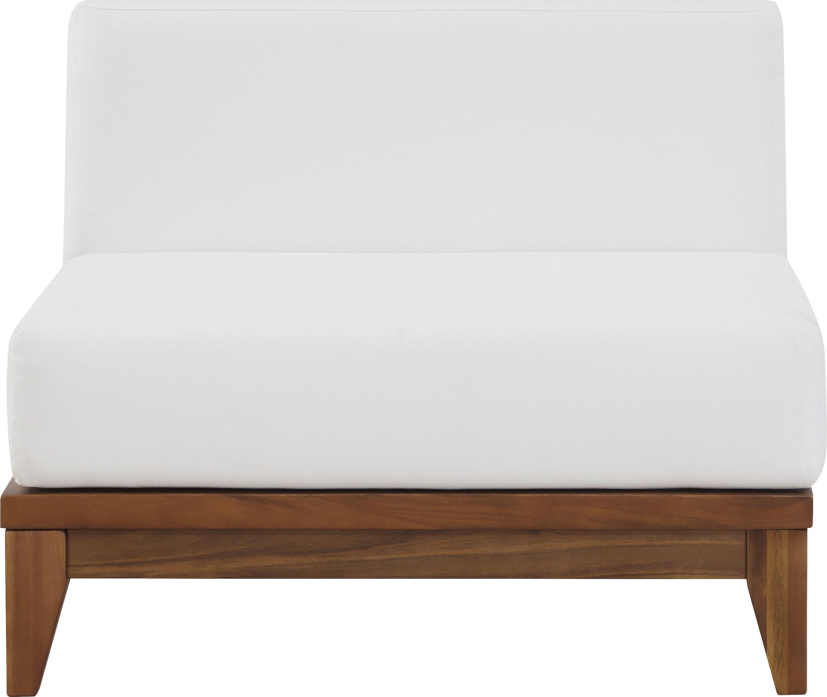 Rio Off White Waterproof Fabric Outdoor Patio Modular Armless Chair - Luxury Home Furniture (MI)
