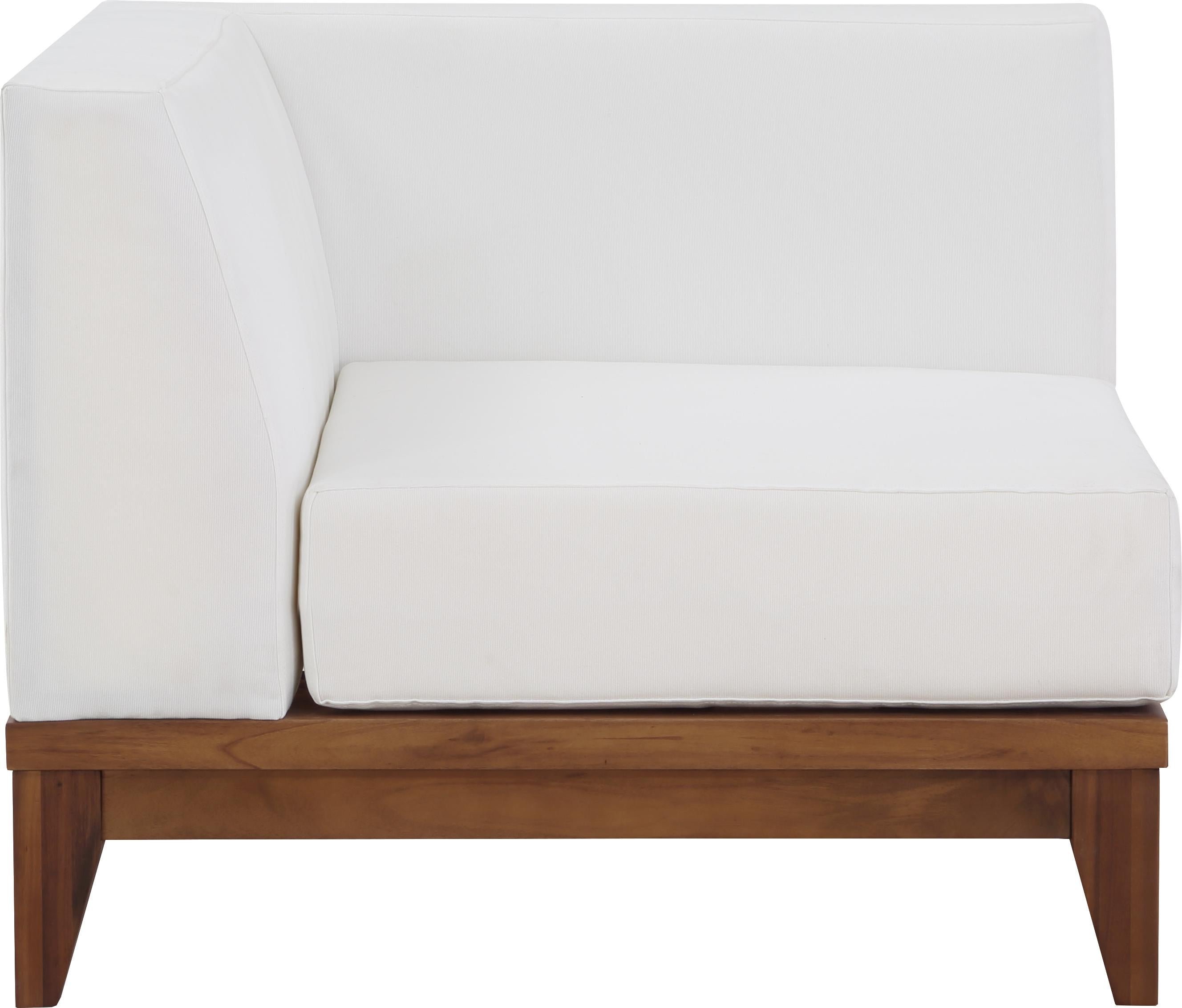 Rio Off White Waterproof Fabric Outdoor Patio Modular Corner Chair - Luxury Home Furniture (MI)