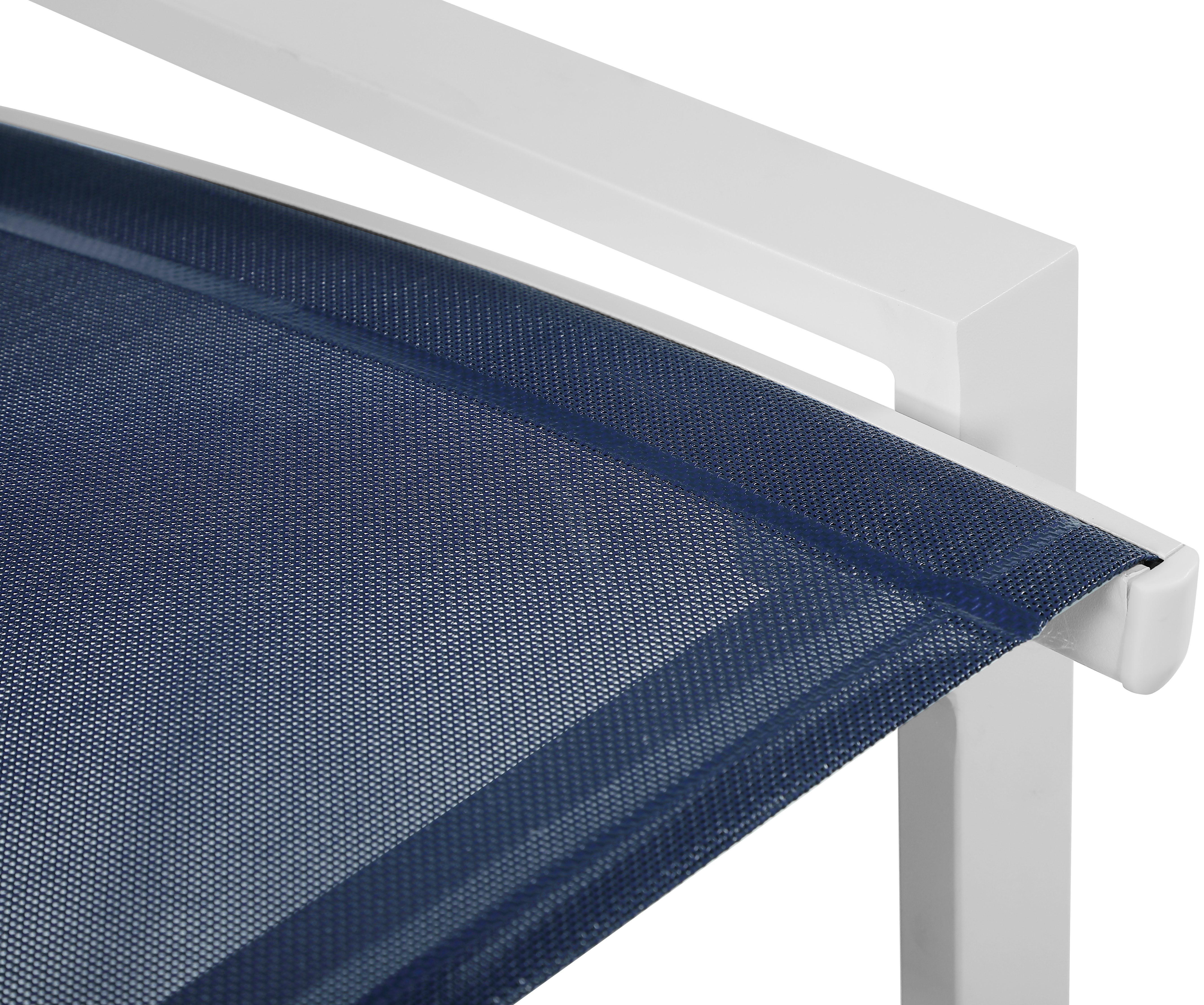 Nizuc Navy Mesh Waterproof Fabric Outdoor Patio Aluminum Mesh Barstool - Luxury Home Furniture (MI)