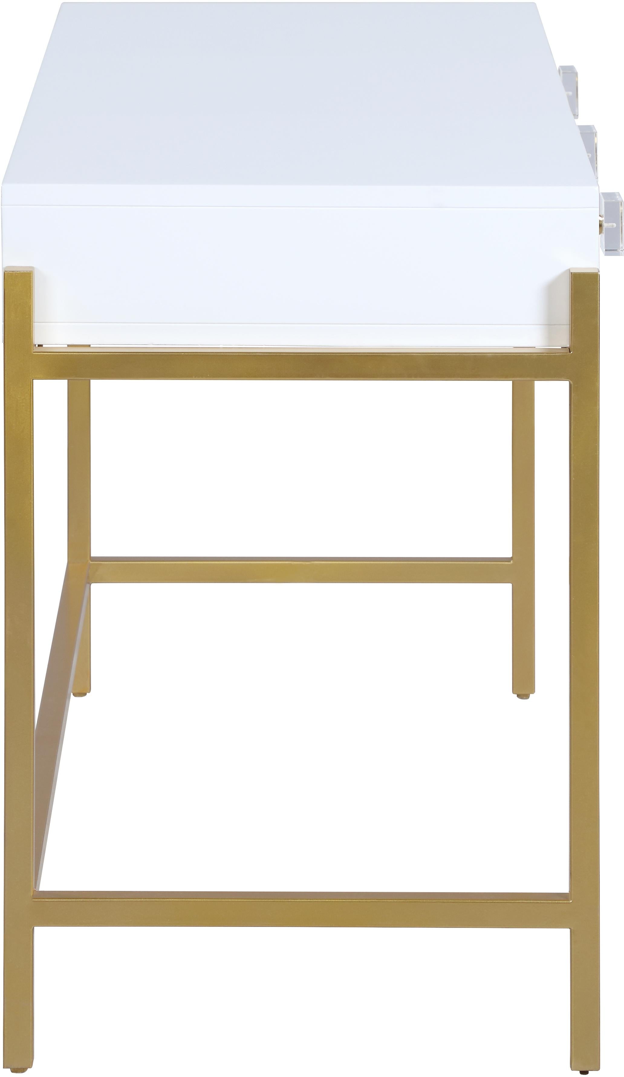 Abigail White / Gold Desk/Console | Luxury Home Furniture (MI)