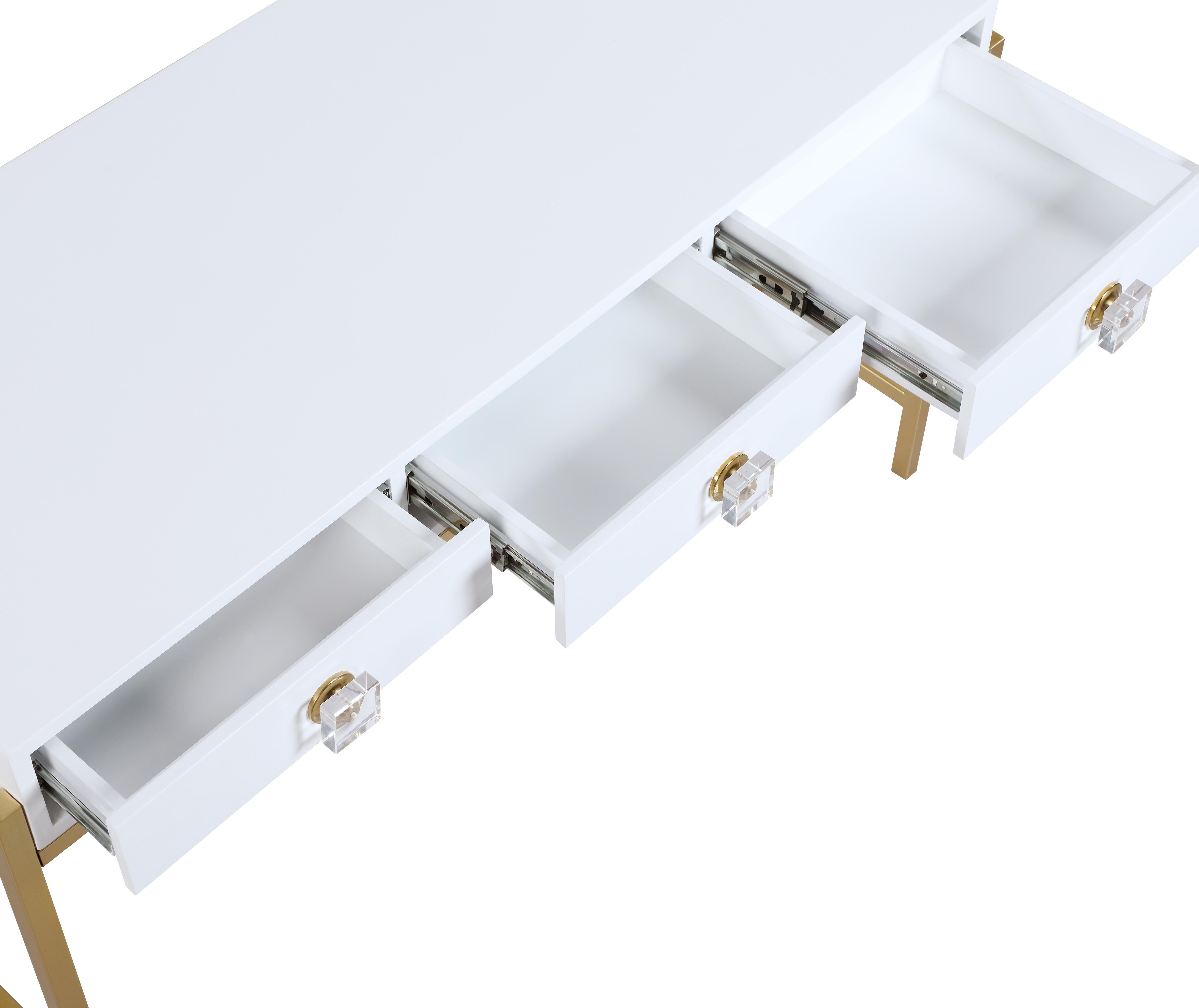 Abigail White / Gold Desk/Console | Luxury Home Furniture (MI)