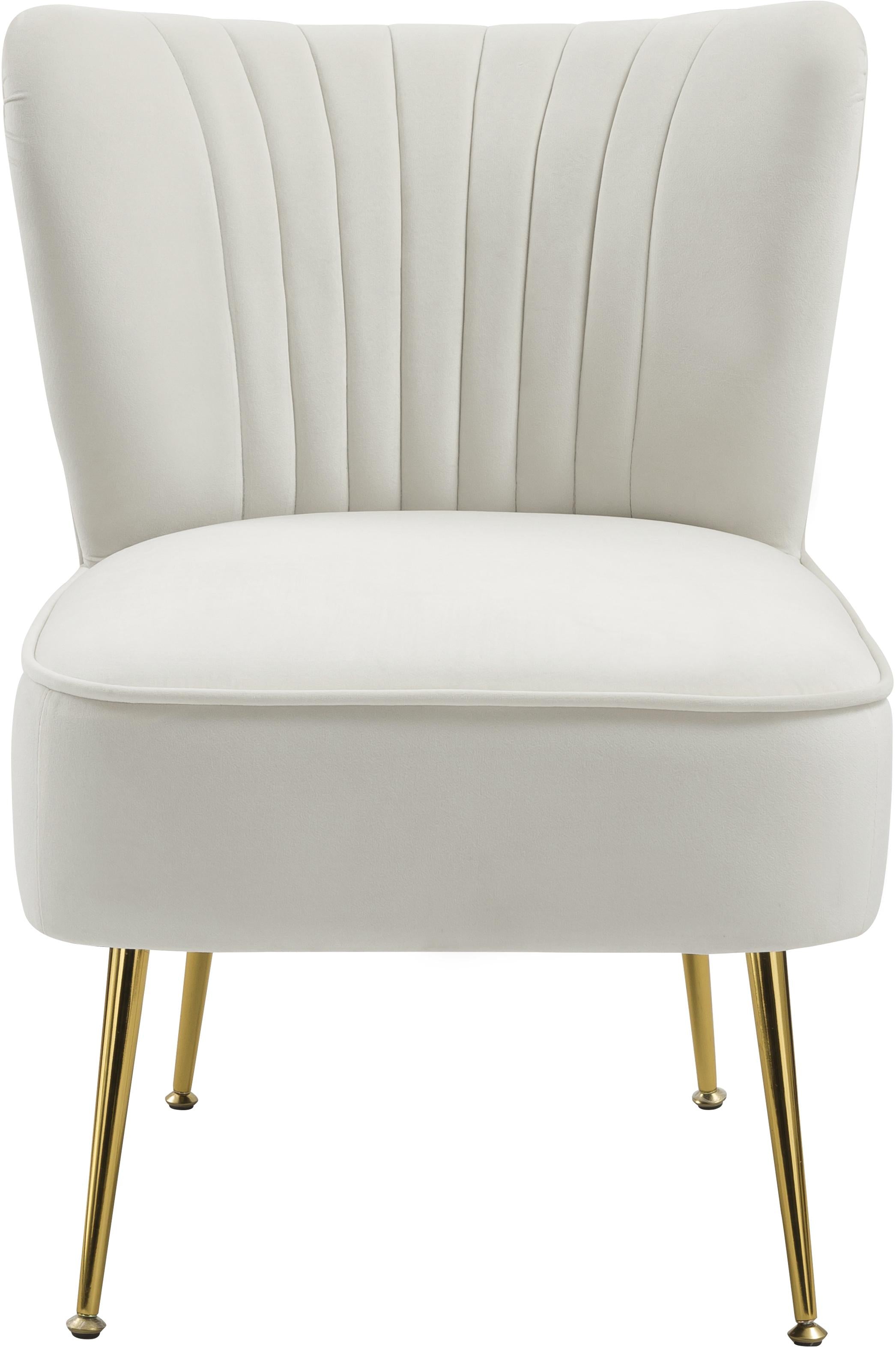 Tess Cream Velvet Accent Chair - Luxury Home Furniture (MI)