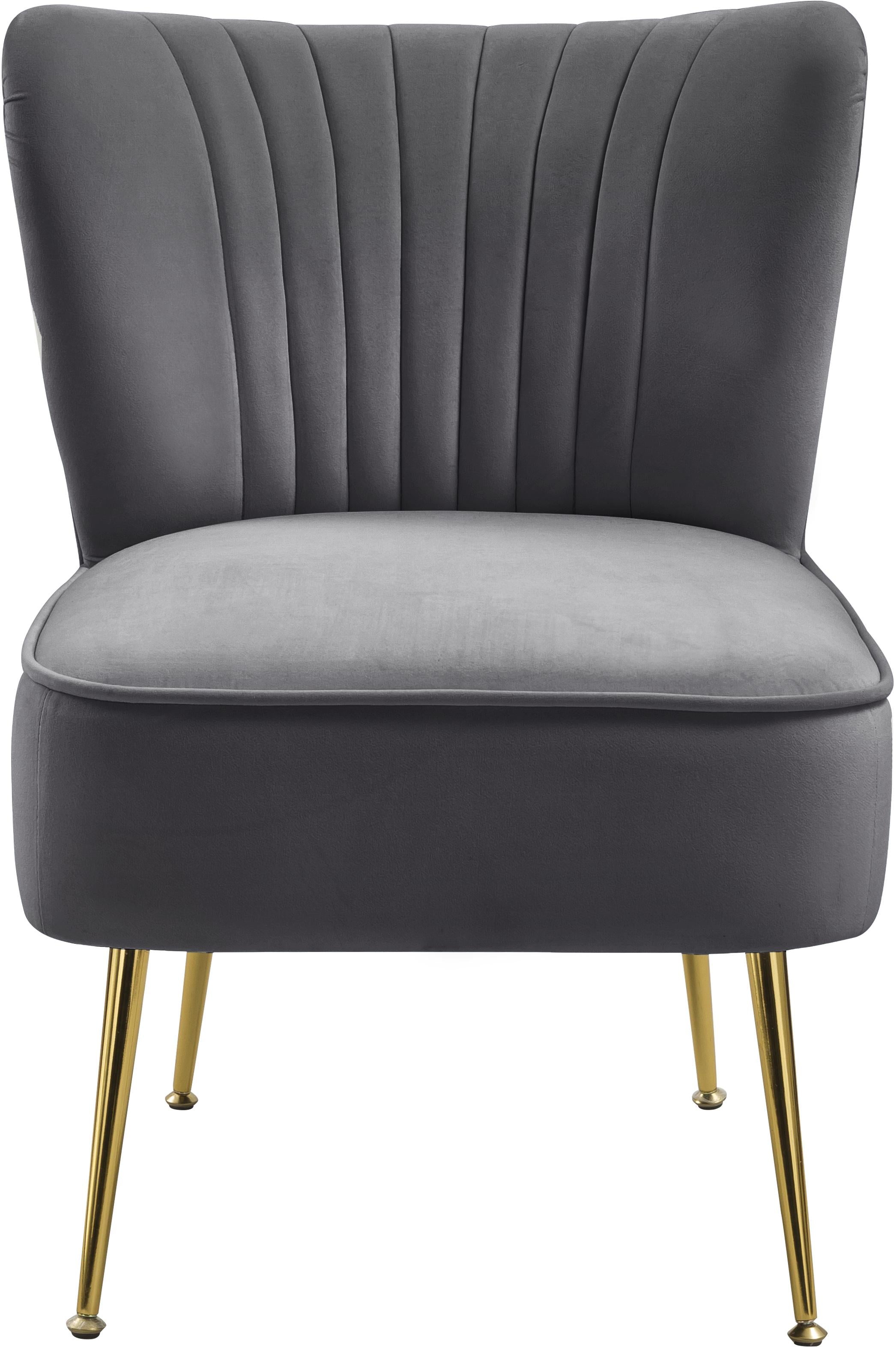 Tess Grey Velvet Accent Chair - Luxury Home Furniture (MI)
