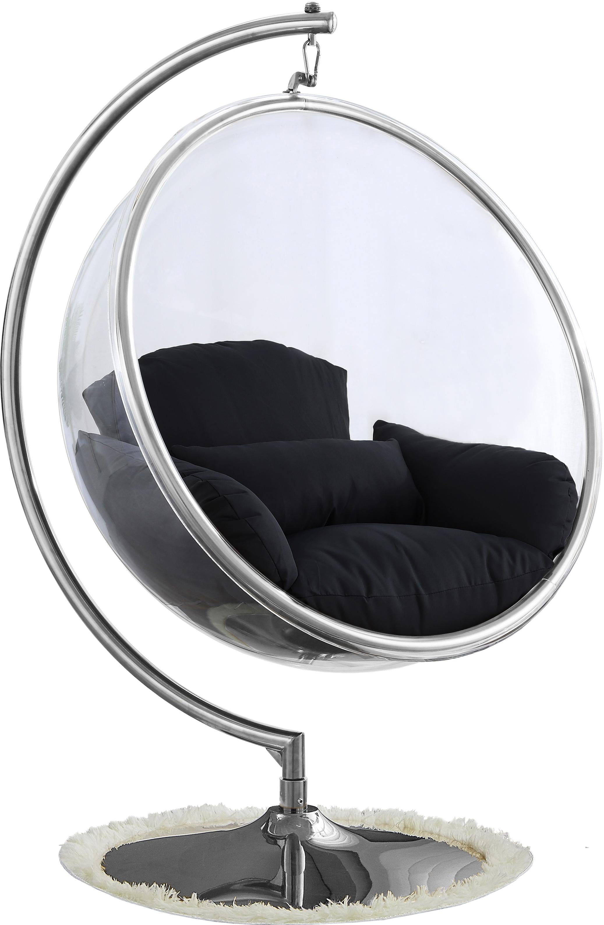 Luna Black Durable Fabric Acrylic Swing Chair - Luxury Home Furniture (MI)