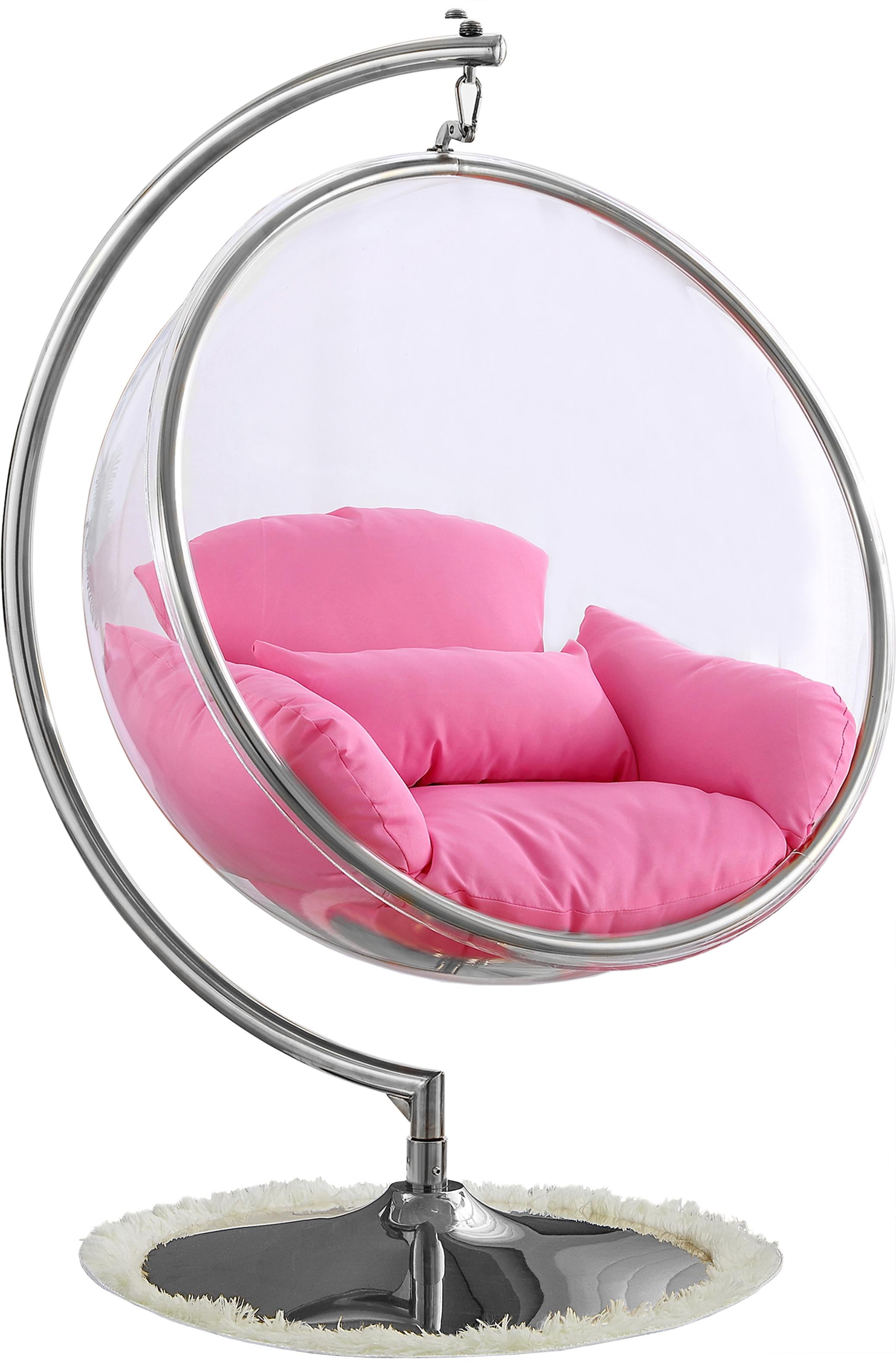 Luna Pink Durable Fabric Acrylic Swing Chair - Luxury Home Furniture (MI)