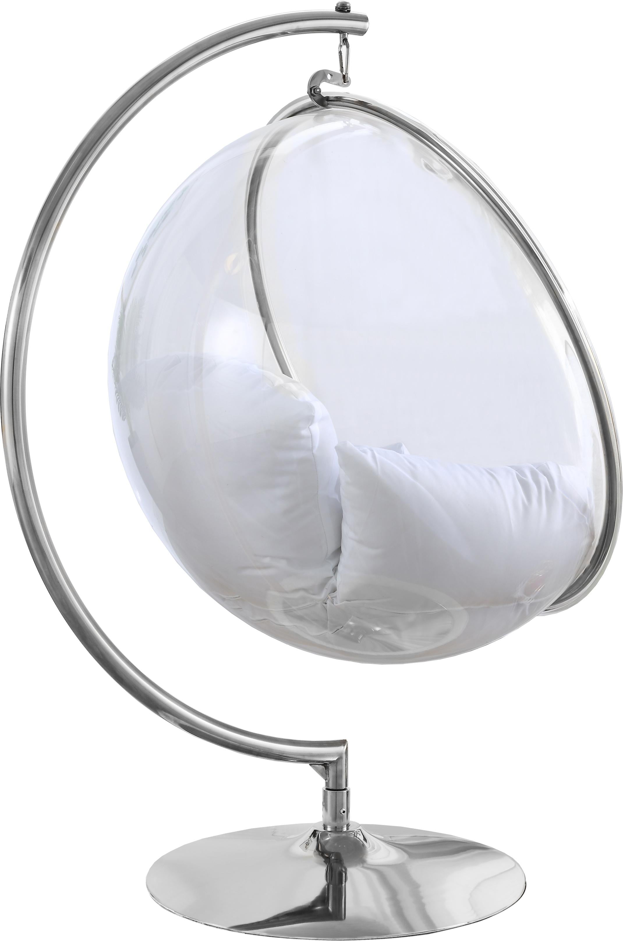Luna White Durable Fabric Acrylic Swing Chair - Luxury Home Furniture (MI)
