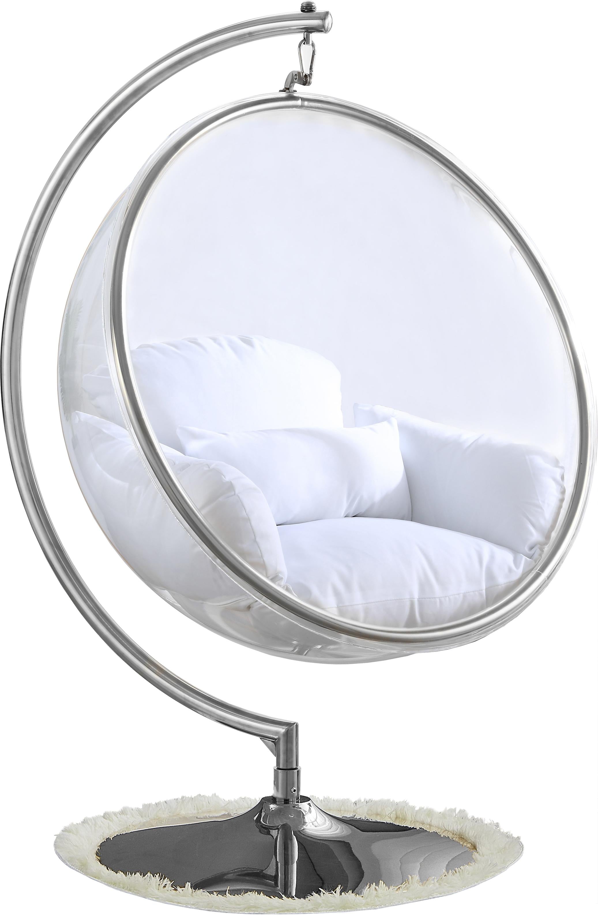 Luna White Durable Fabric Acrylic Swing Chair - Luxury Home Furniture (MI)