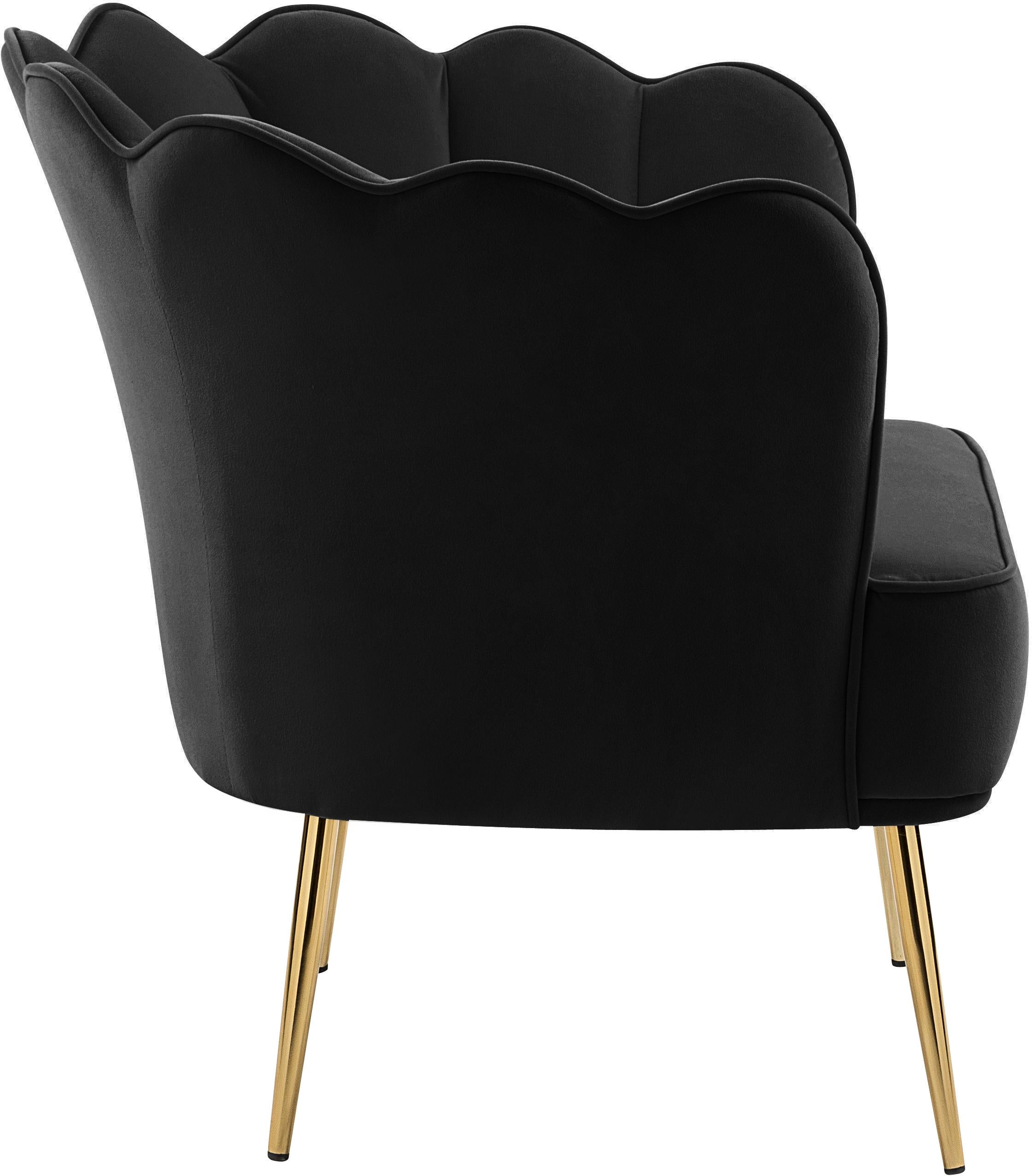 Jester Black Velvet Accent Chair - Luxury Home Furniture (MI)