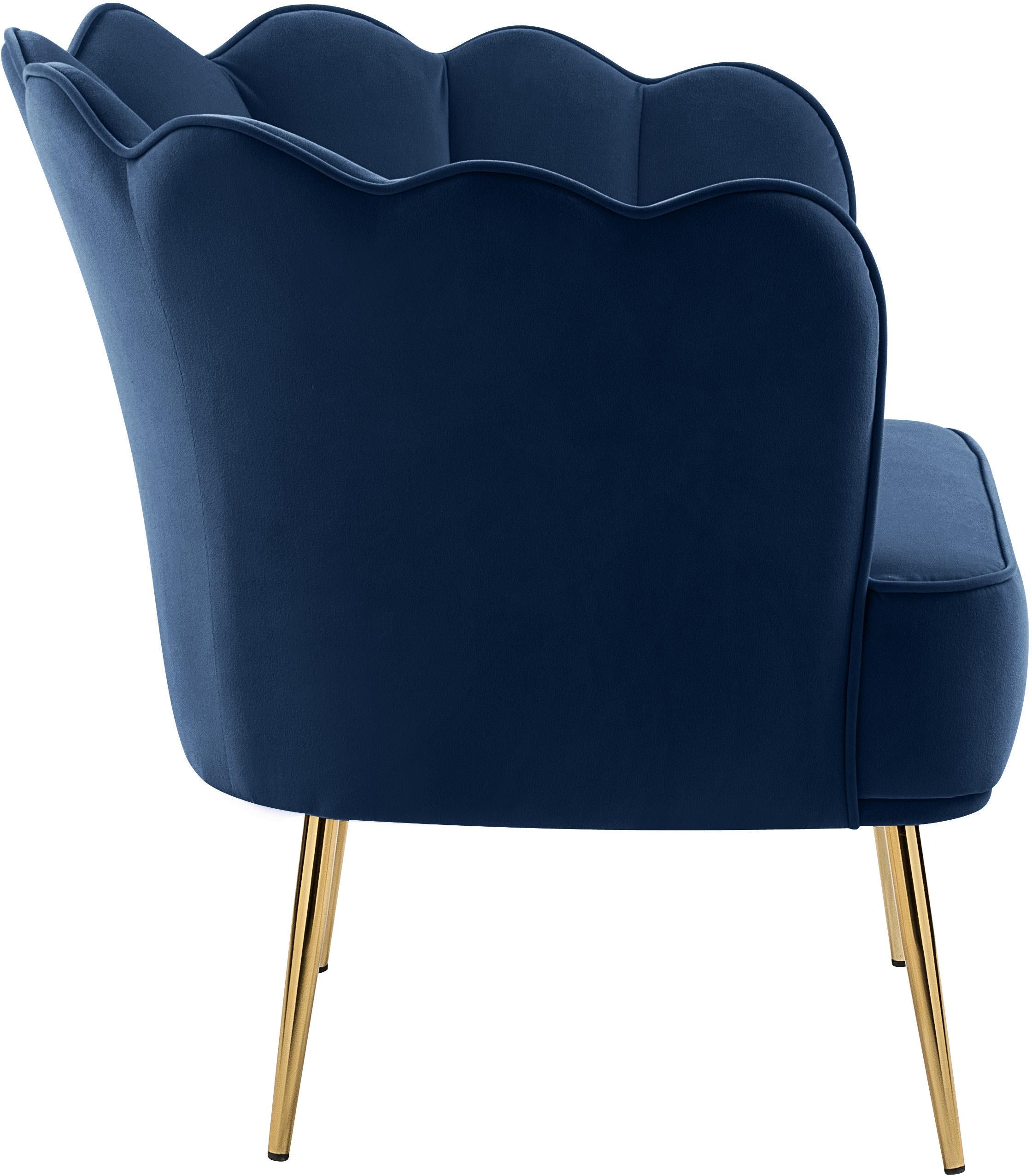 Jester Navy Velvet Accent Chair - Luxury Home Furniture (MI)