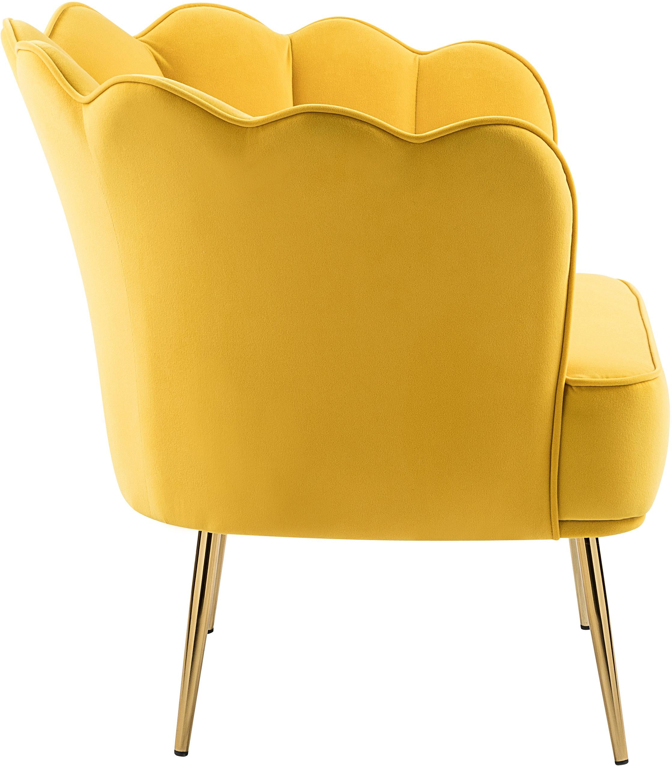 Jester Yellow Velvet Accent Chair - Luxury Home Furniture (MI)