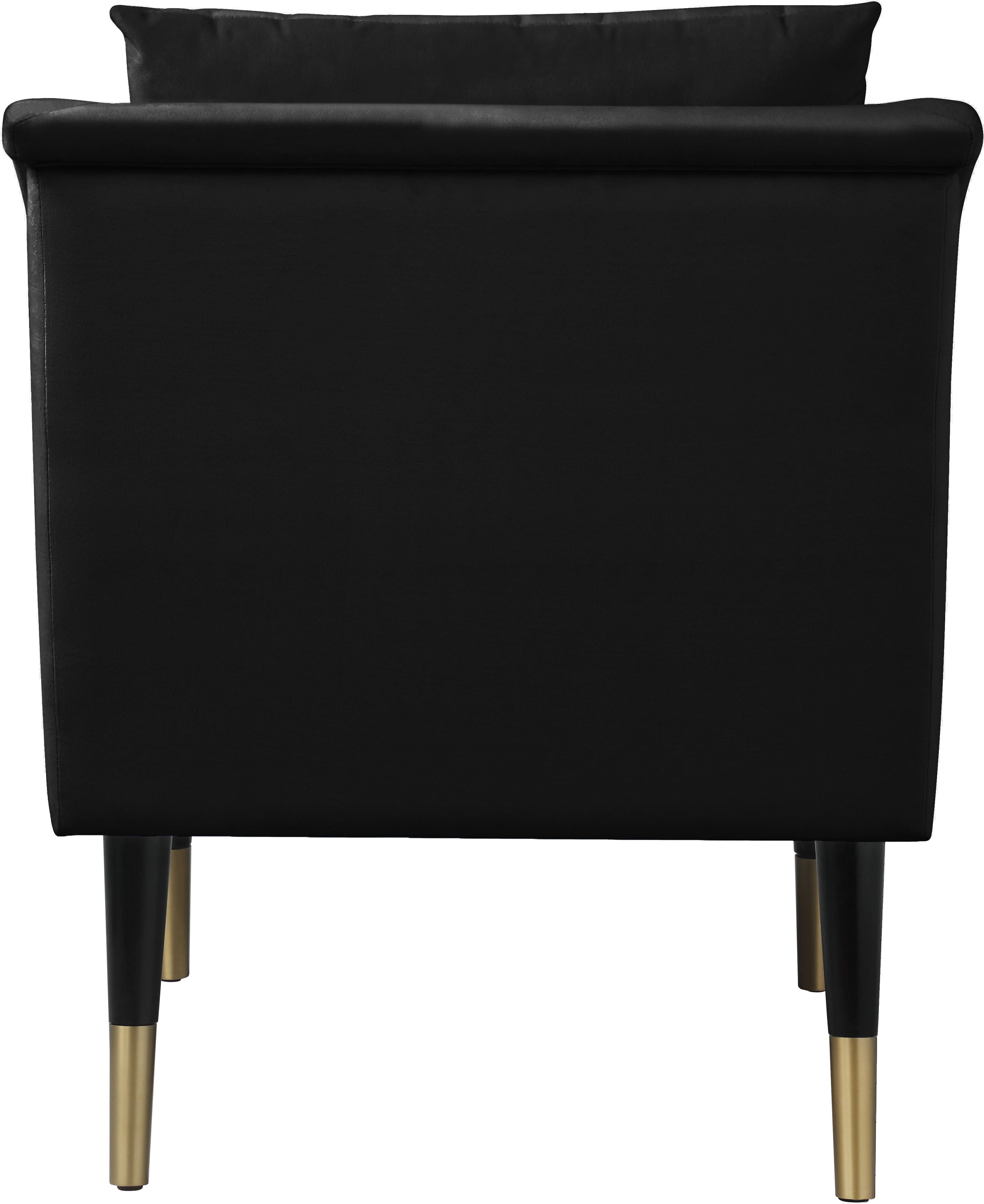 Elegante Black Velvet Accent Chair - Luxury Home Furniture (MI)