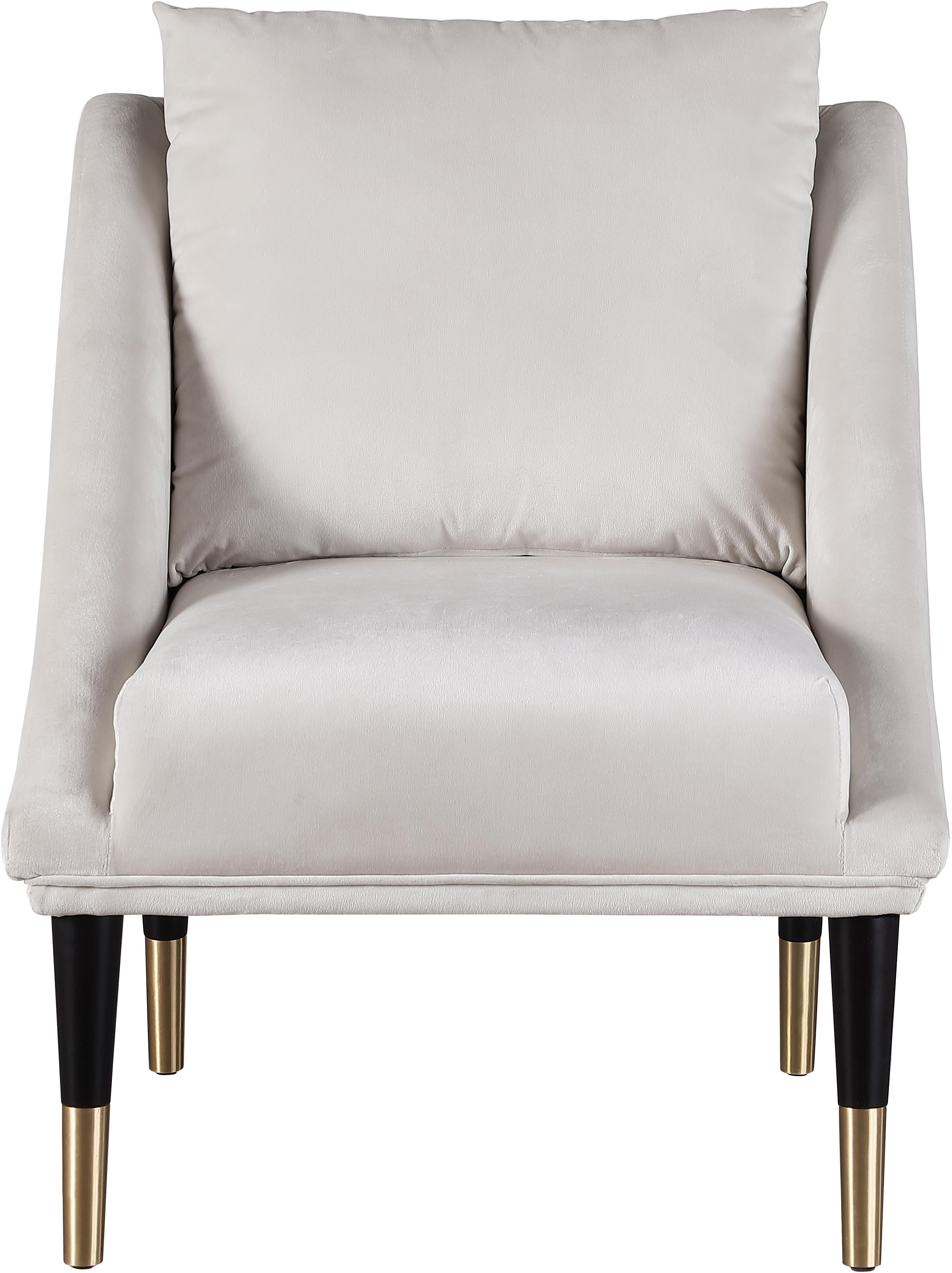Elegante Cream Velvet Accent Chair - Luxury Home Furniture (MI)