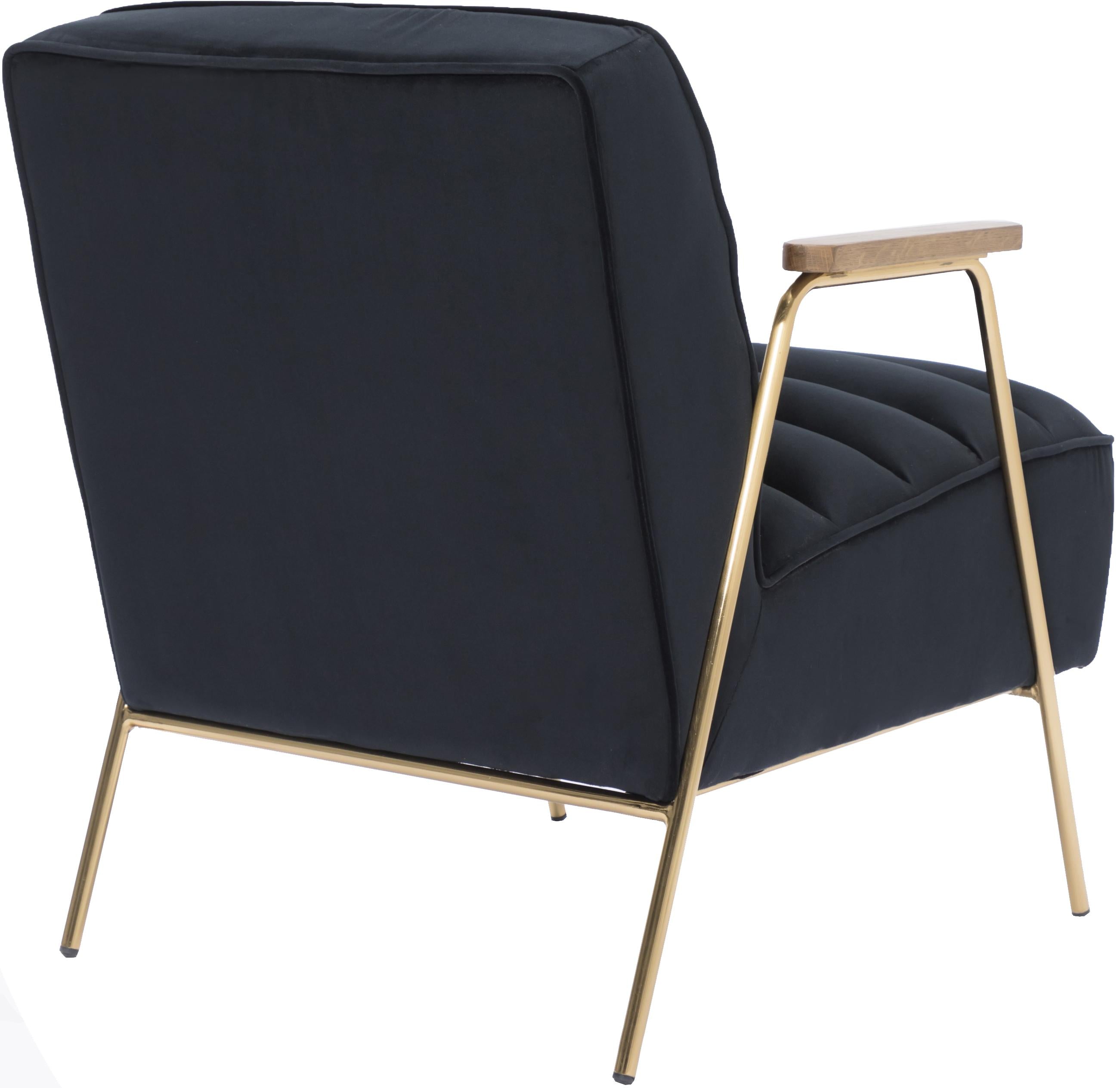 Woodford Black Velvet Accent Chair - Luxury Home Furniture (MI)