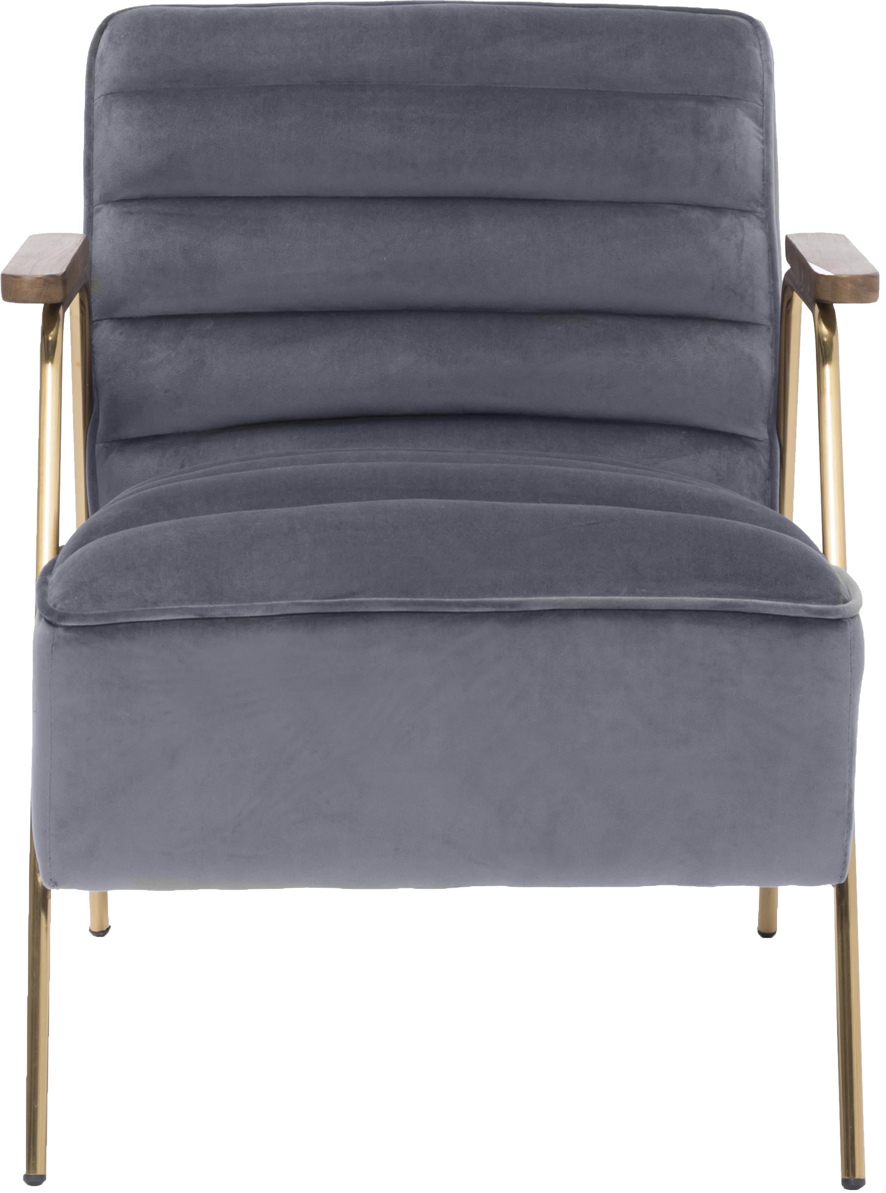 Woodford Grey Velvet Accent Chair - Luxury Home Furniture (MI)