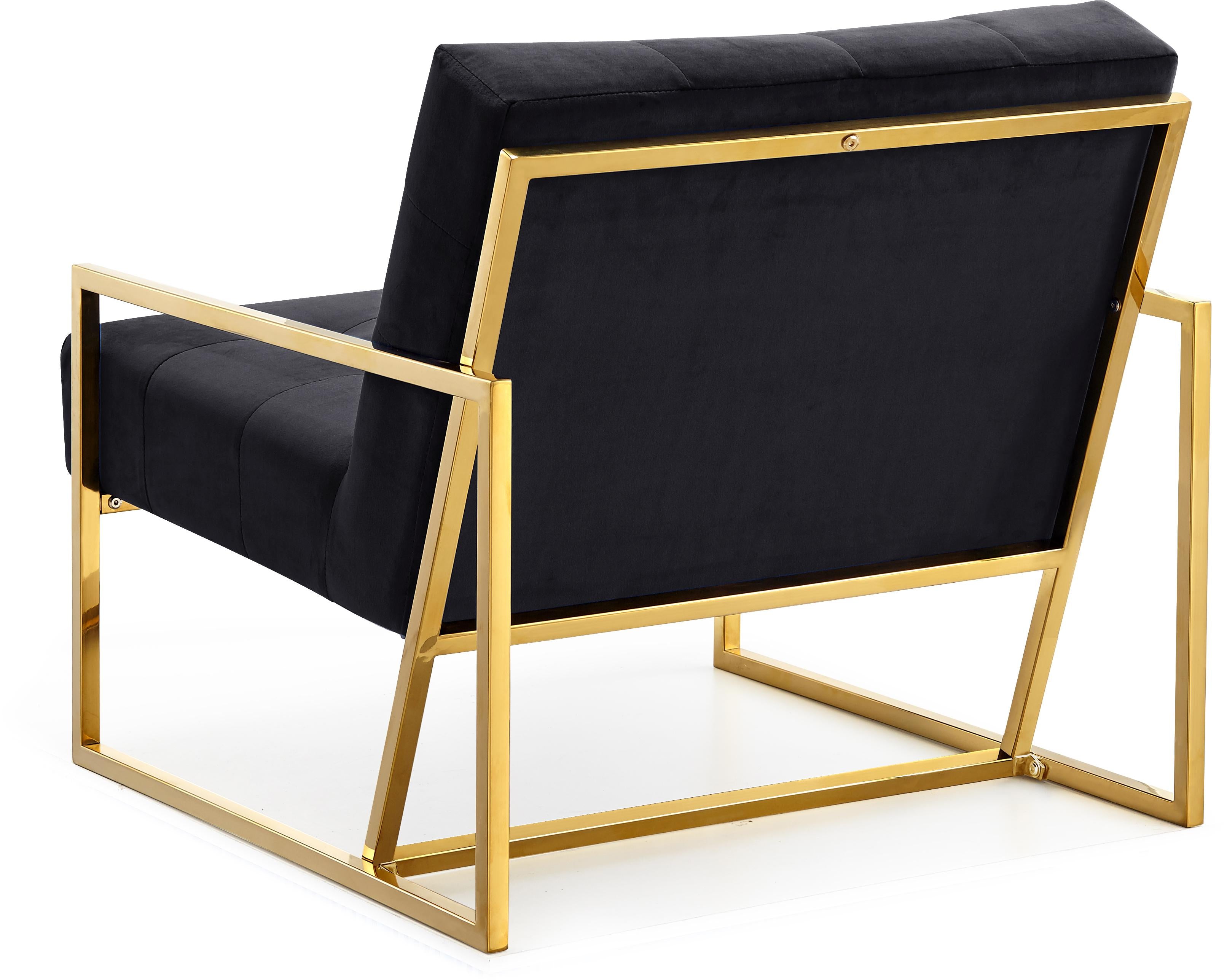 Pierre Black Velvet Accent Chair - Luxury Home Furniture (MI)