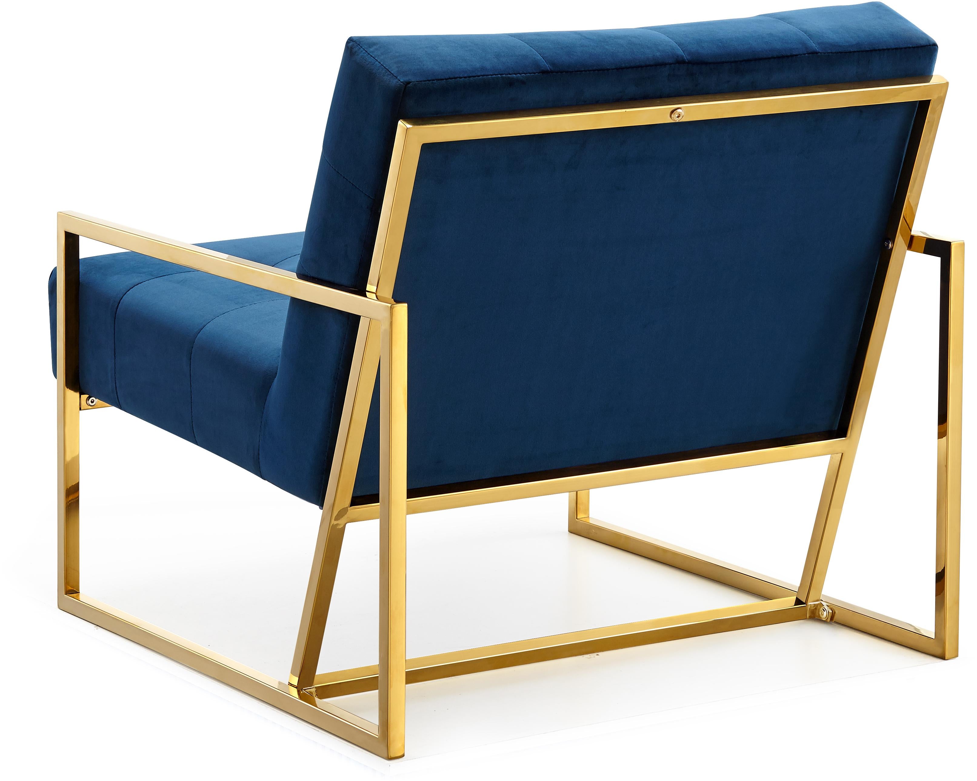 Pierre Navy Velvet Accent Chair - Luxury Home Furniture (MI)