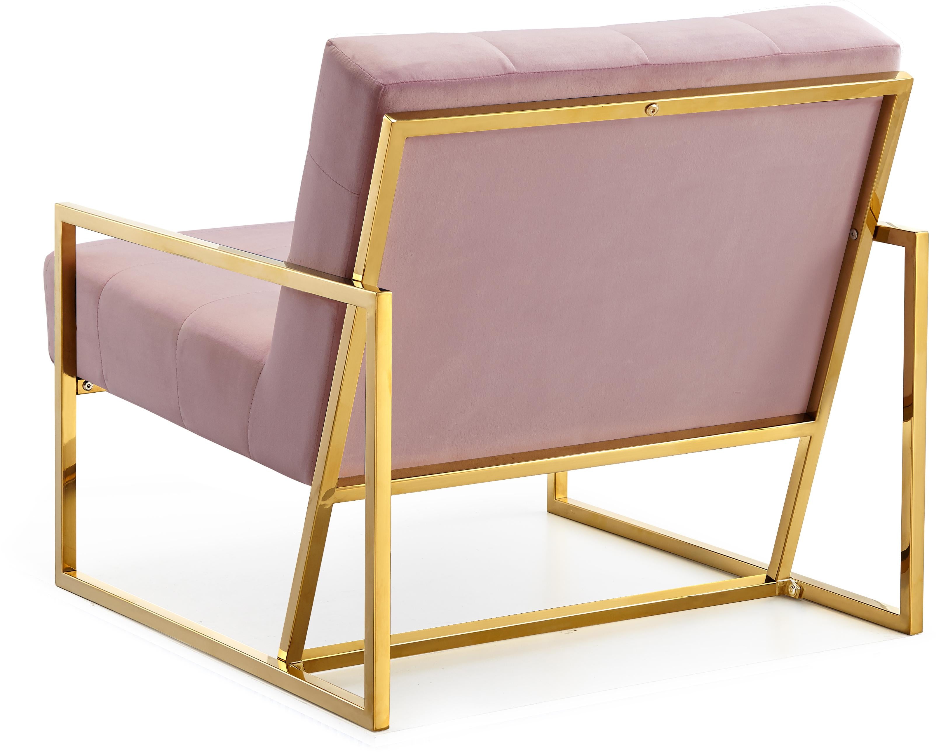 Pierre Pink Velvet Accent Chair - Luxury Home Furniture (MI)