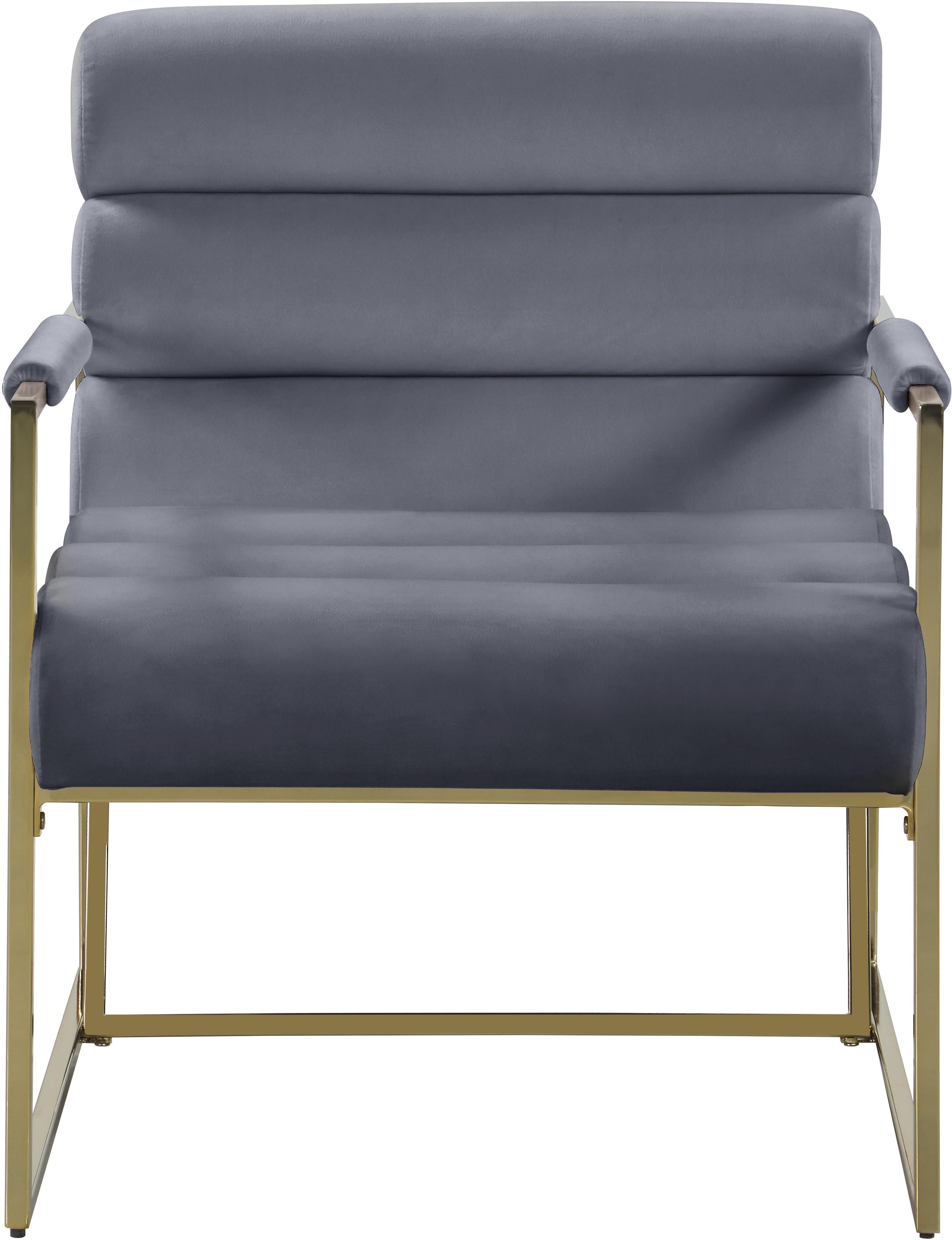 Wayne Grey Velvet Accent Chair - Luxury Home Furniture (MI)