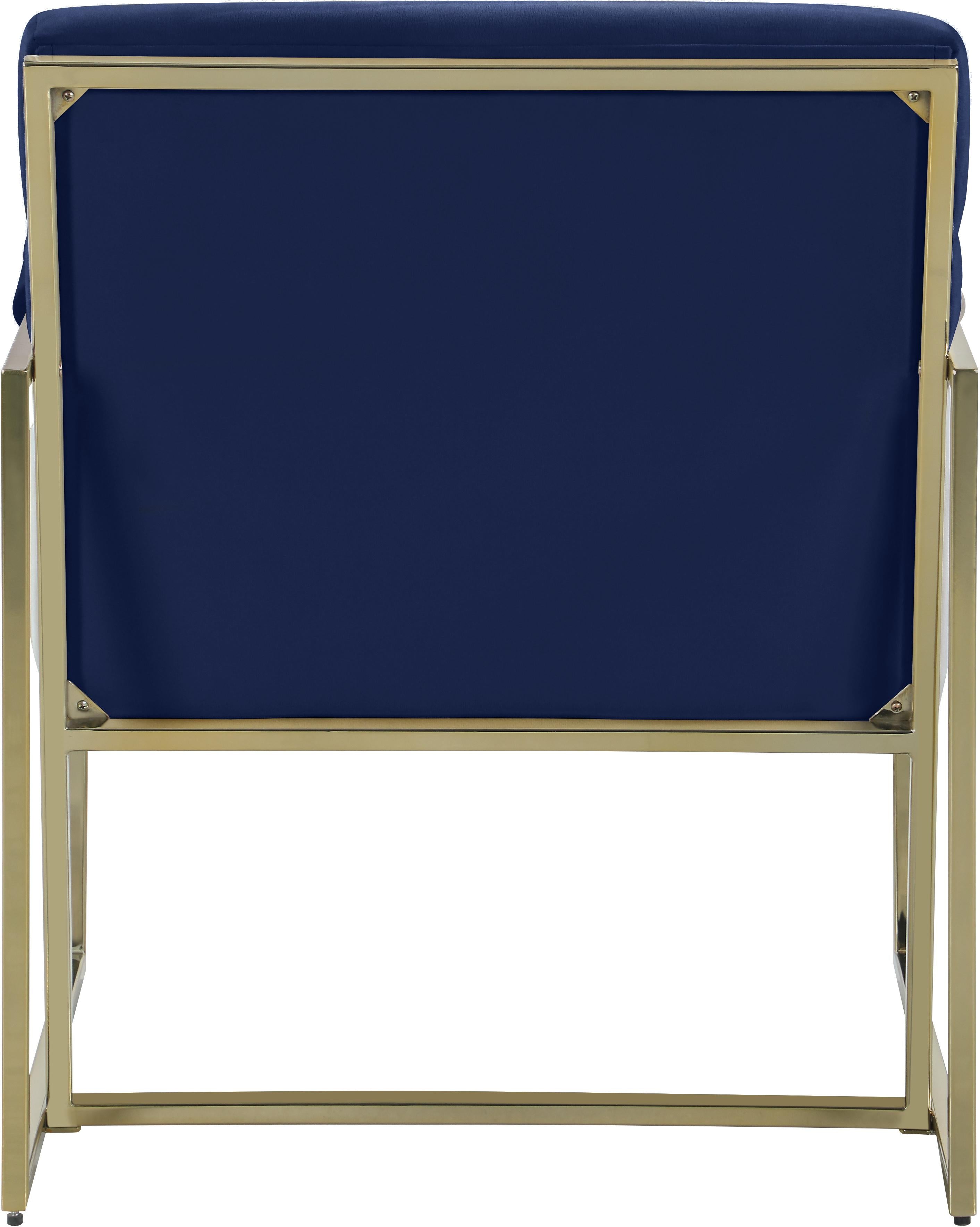 Wayne Navy Velvet Accent Chair - Luxury Home Furniture (MI)